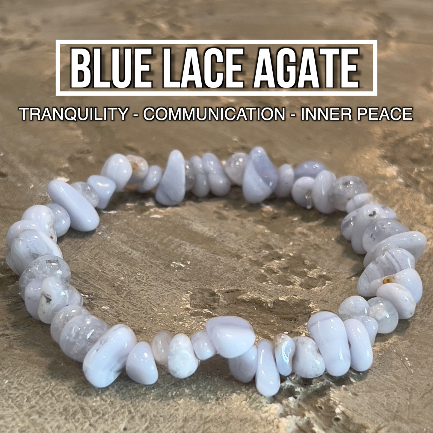 Blue Lace Agate Chip Bracelet