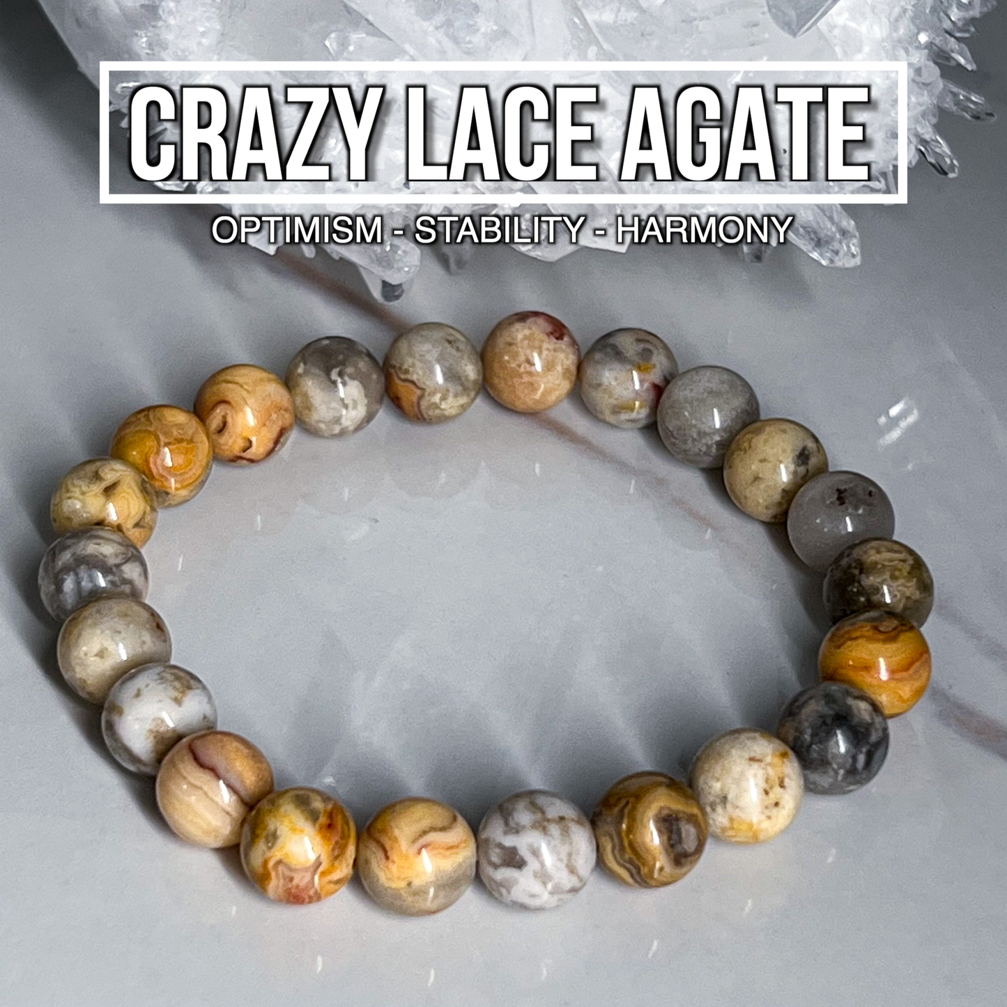 Crazy Lace Agate Bracelet 8mm