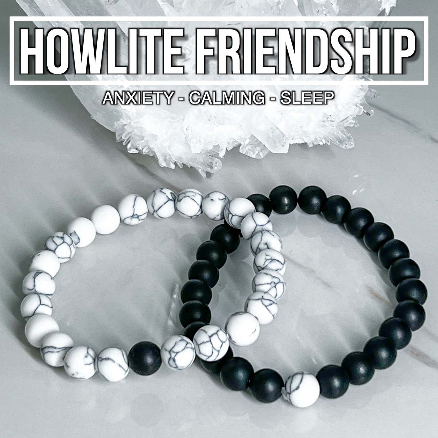Howlite Friendship / His & Hers Bracelets (Set of 2)