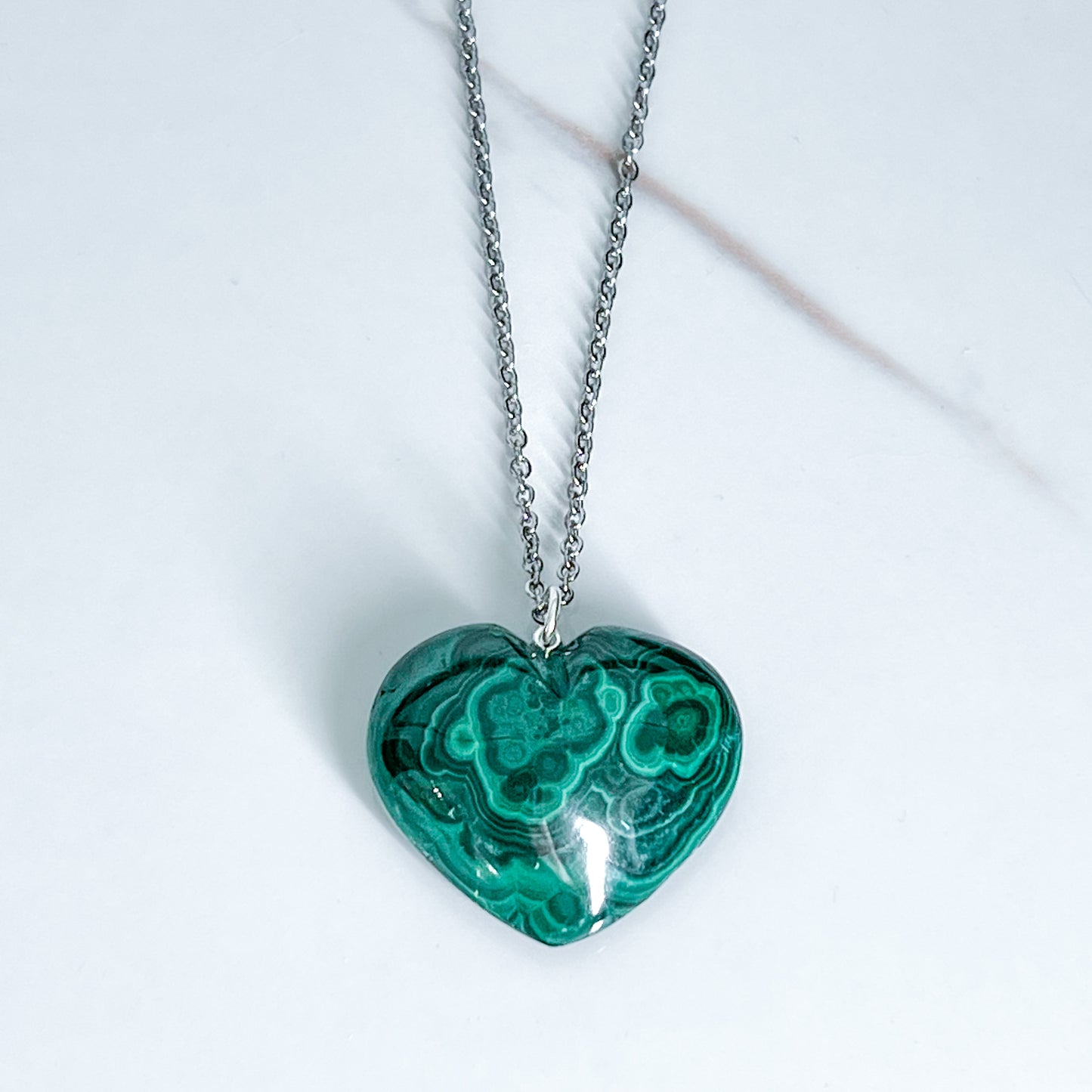 Malachite Heart Necklace (Style 2)