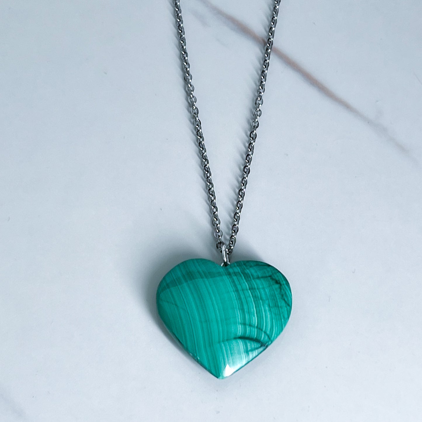 Malachite Heart Necklace (Style 1)