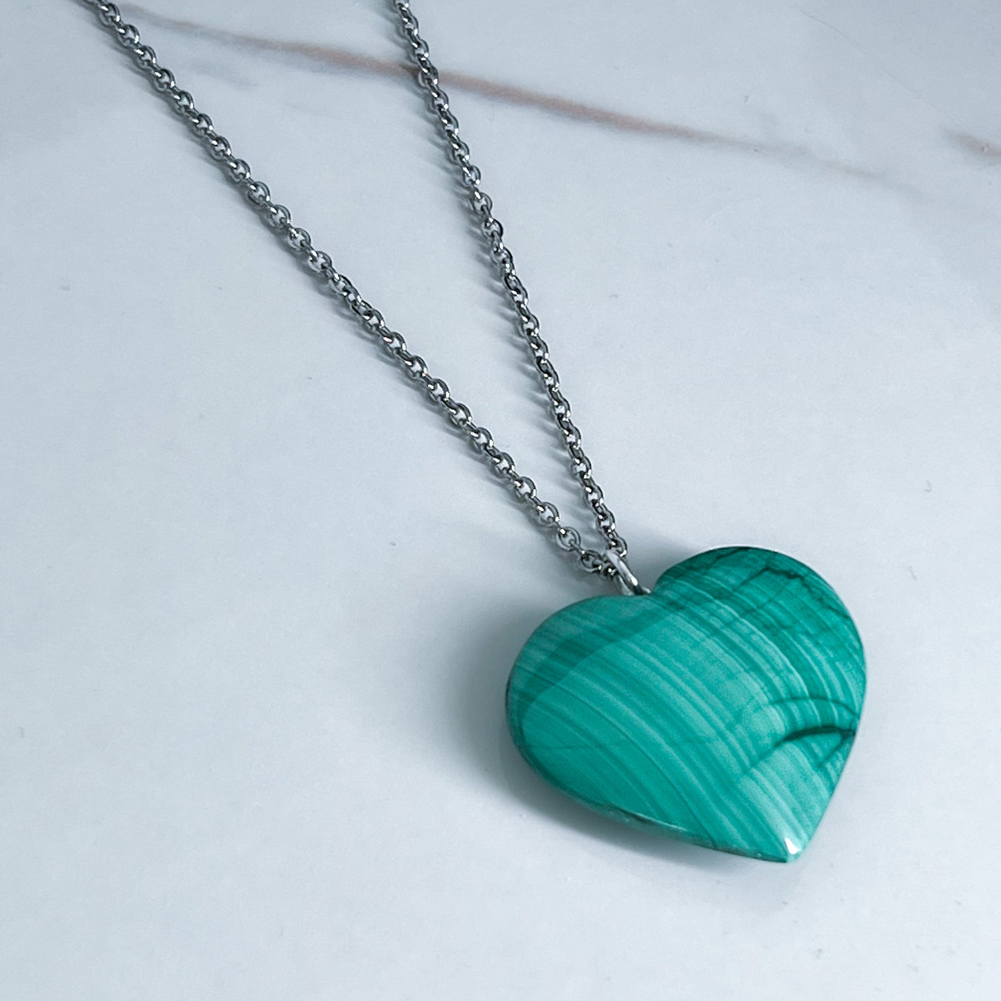 Malachite Heart Necklace (Style 1)