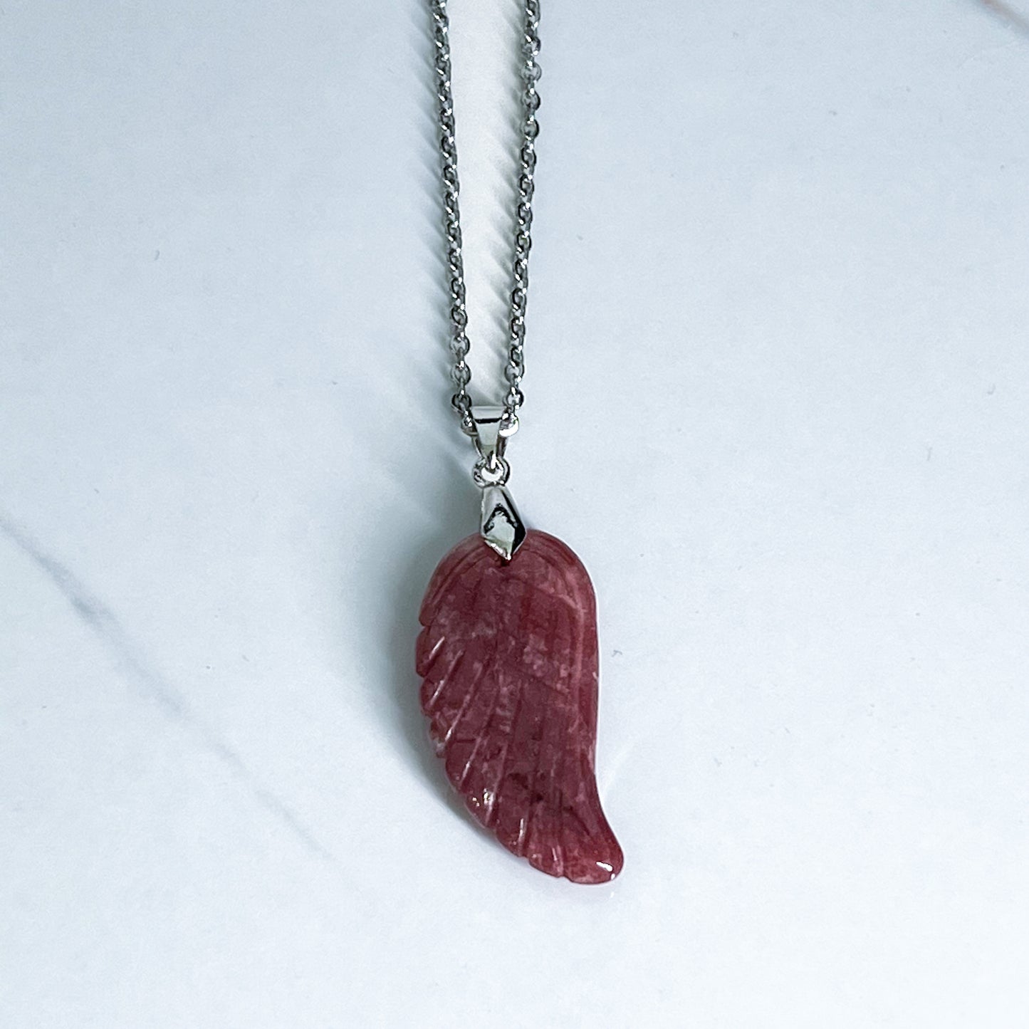 Strawberry Quartz Wing Necklace