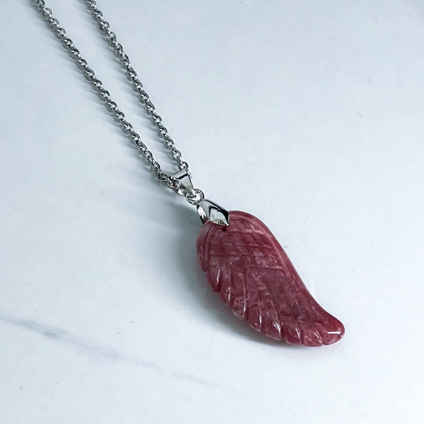 Strawberry Quartz Wing Necklace