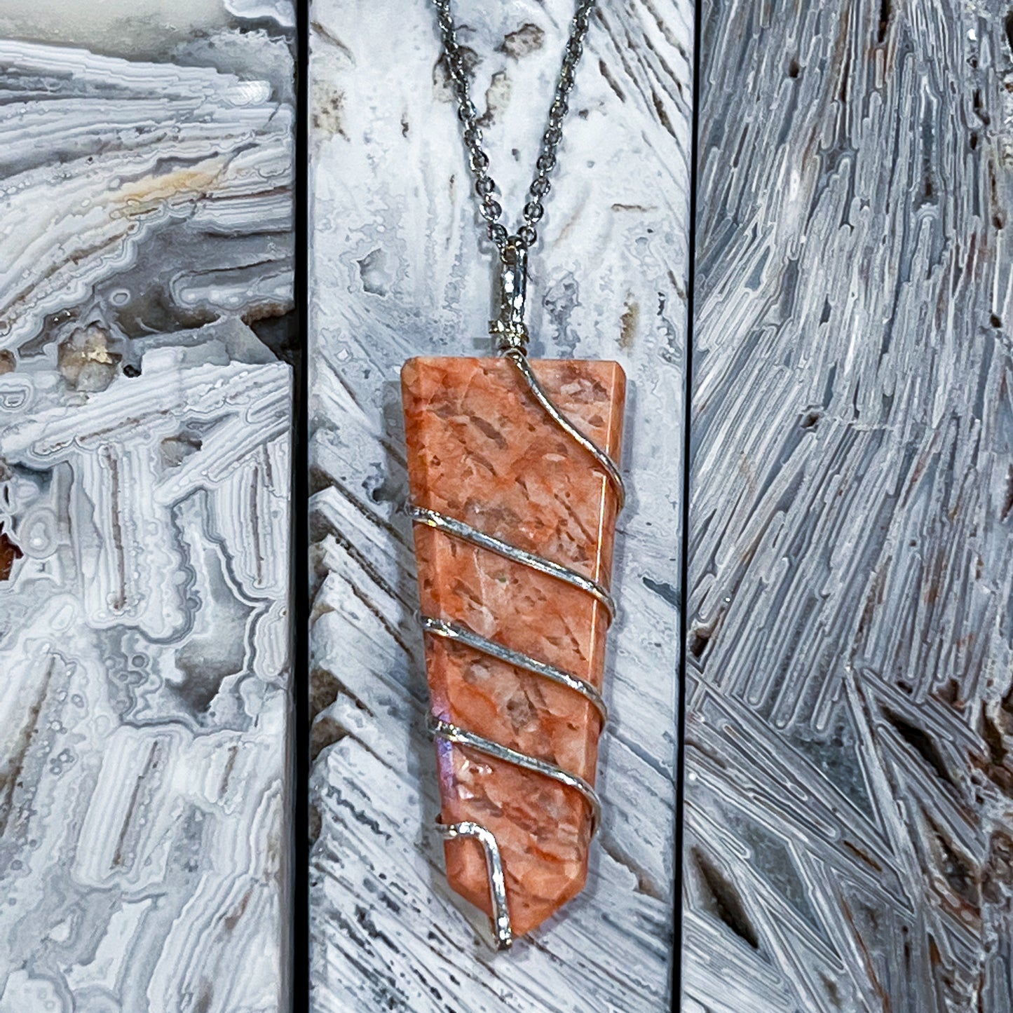 Sunstone Wrap Necklace