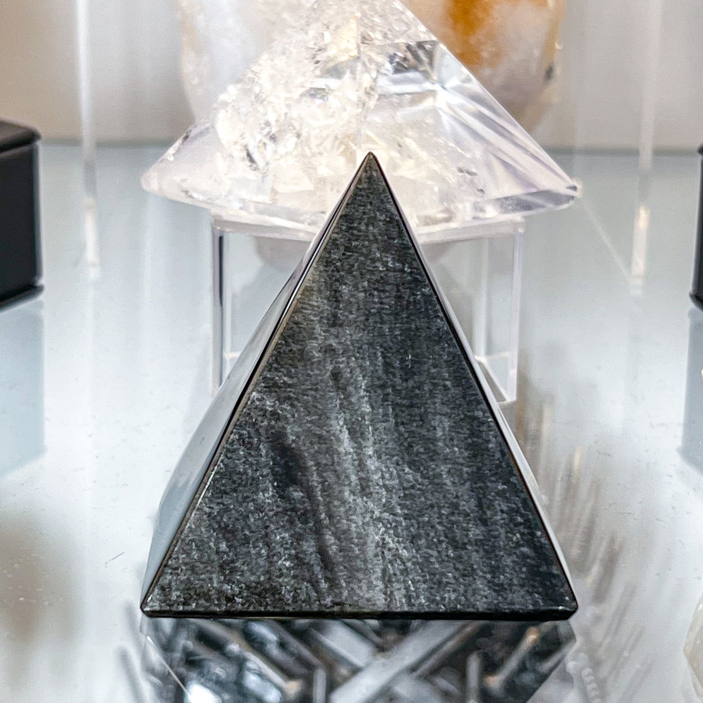 Gold Sheen Obsidian Pyramid