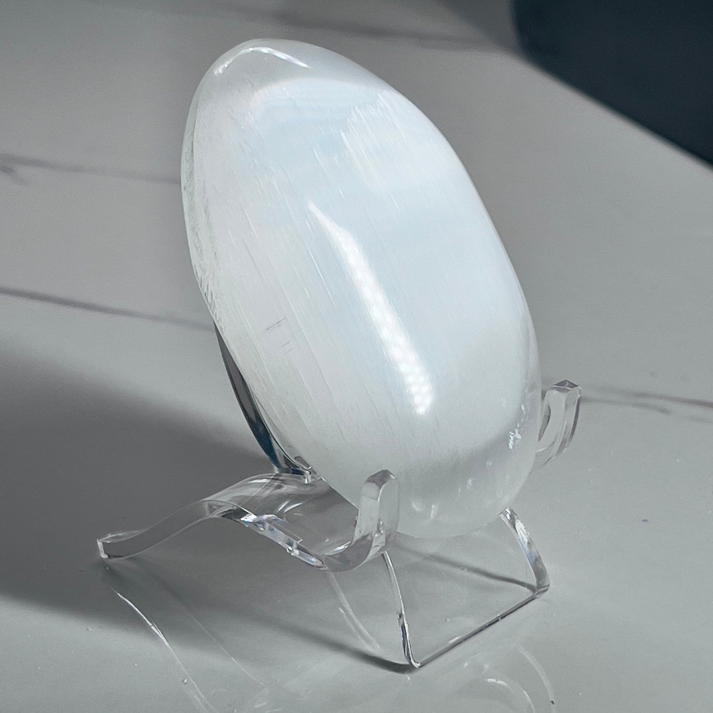 Selenite Palm Stone