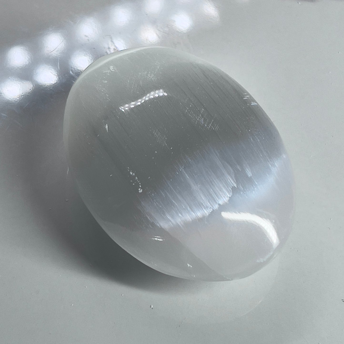 Selenite Palm Stone