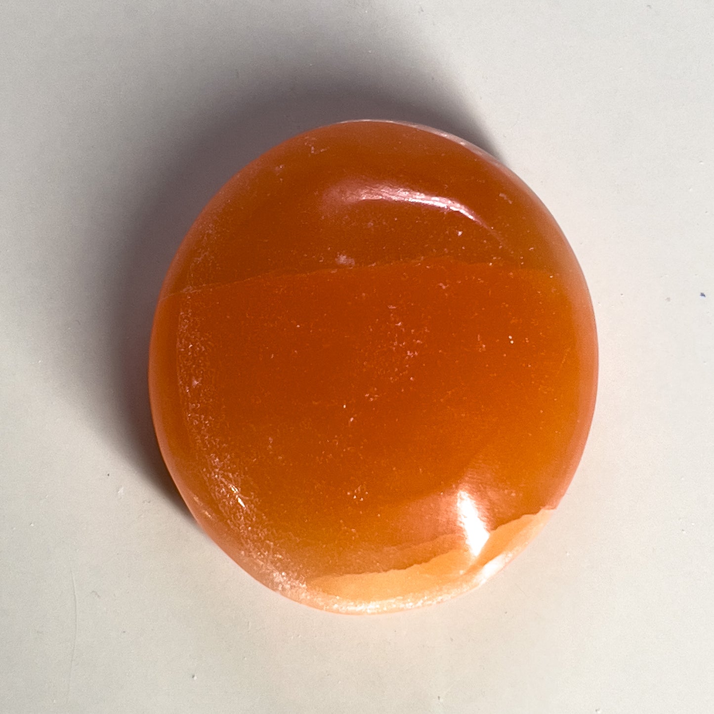 Peach Selenite Palm Stone