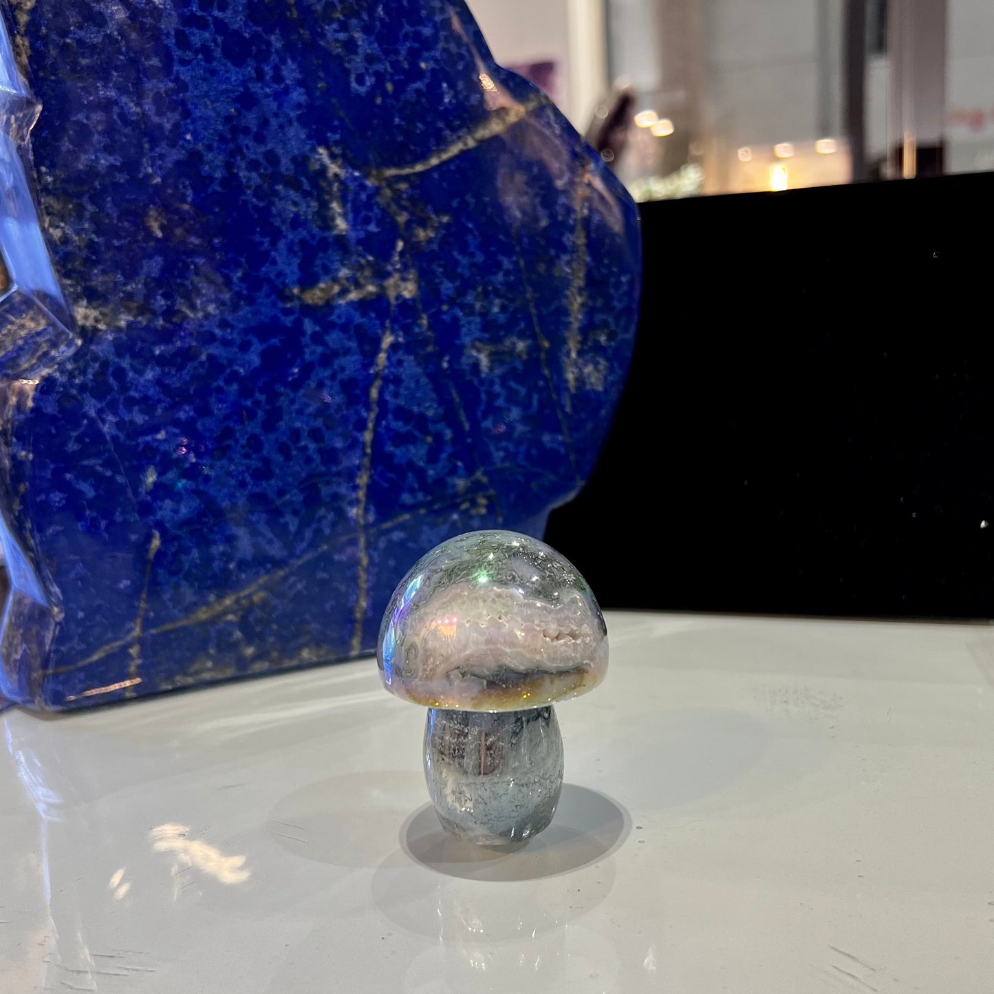 Aura Moss Agate Mushroom