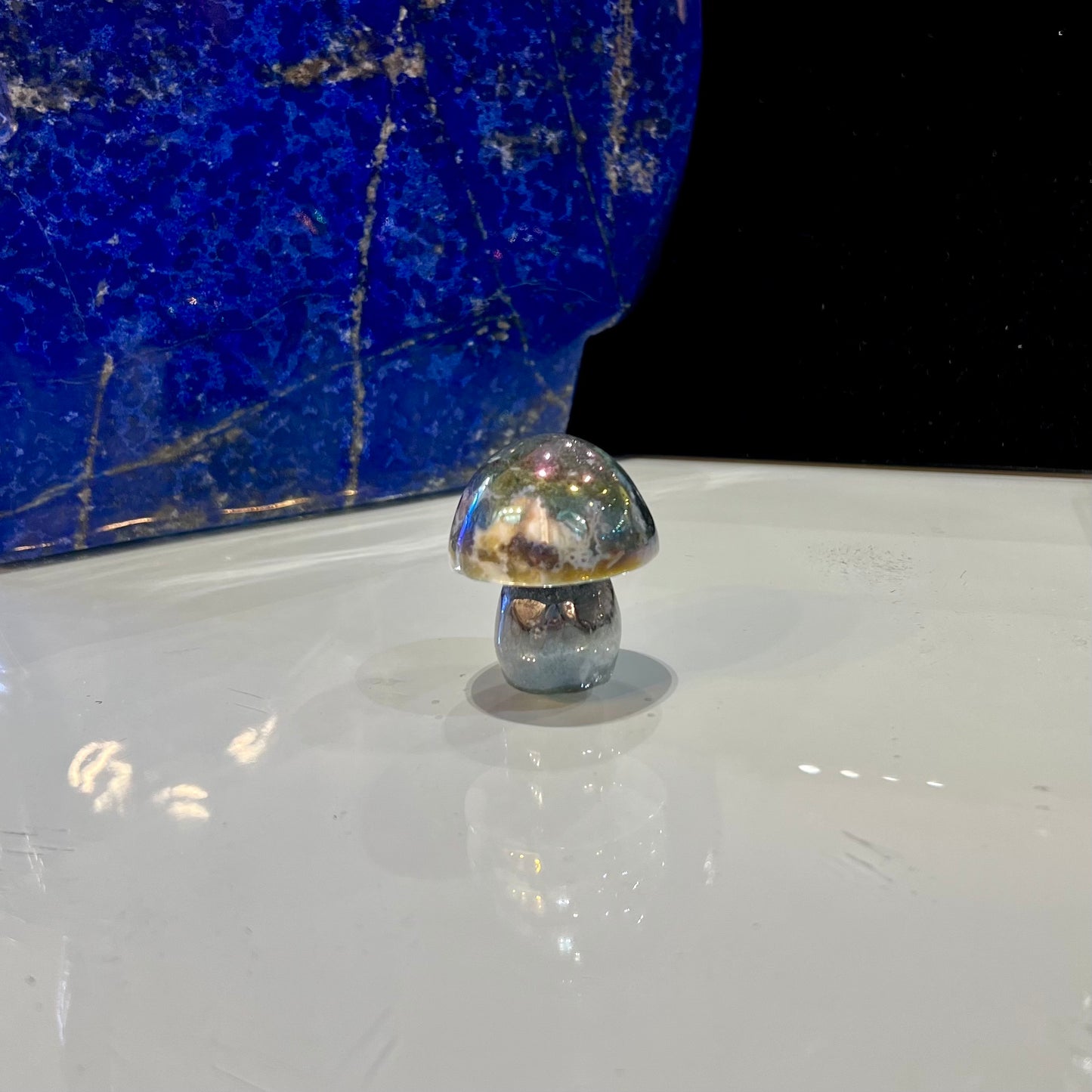 Aura Moss Agate Mushroom