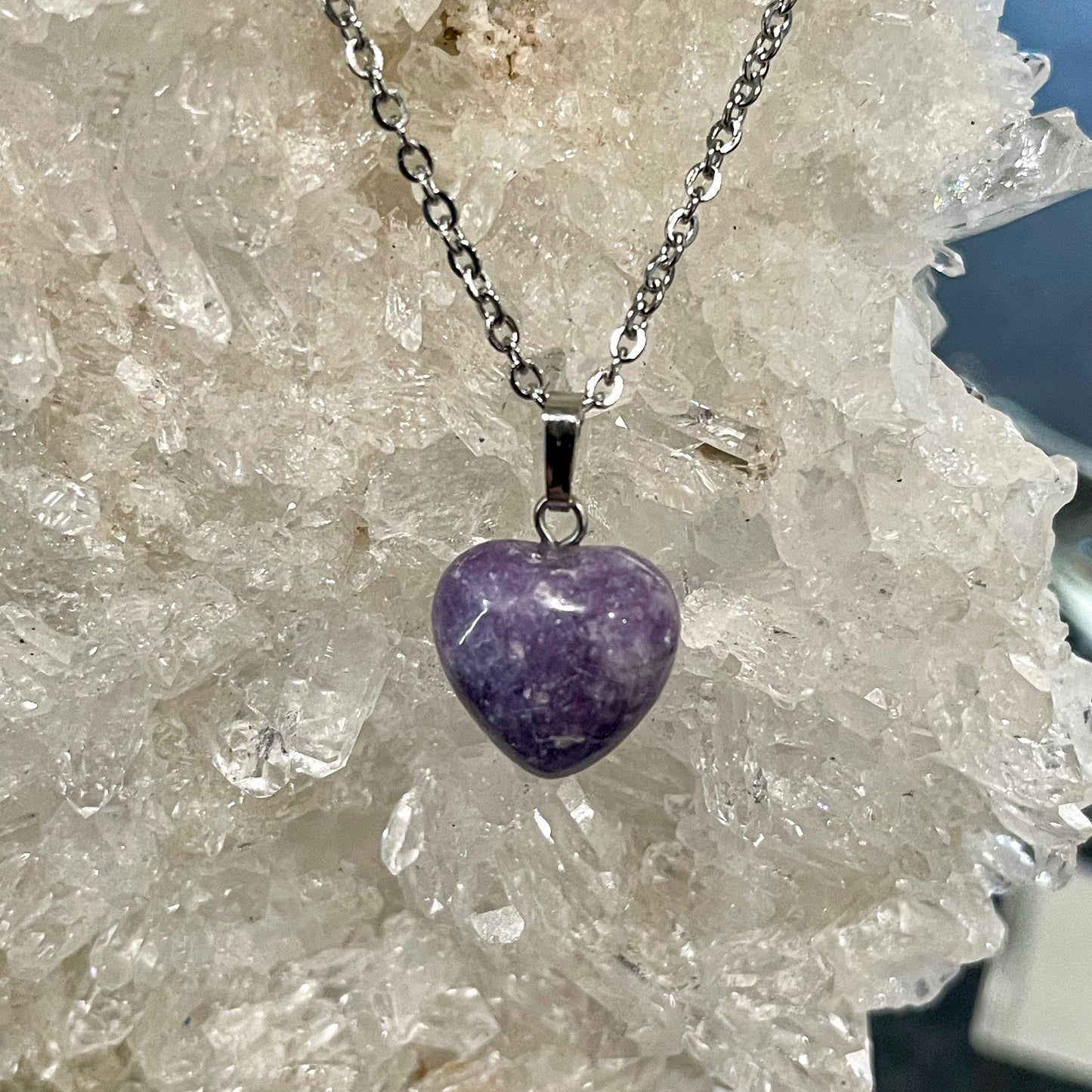 Lepidolite Heart Necklace