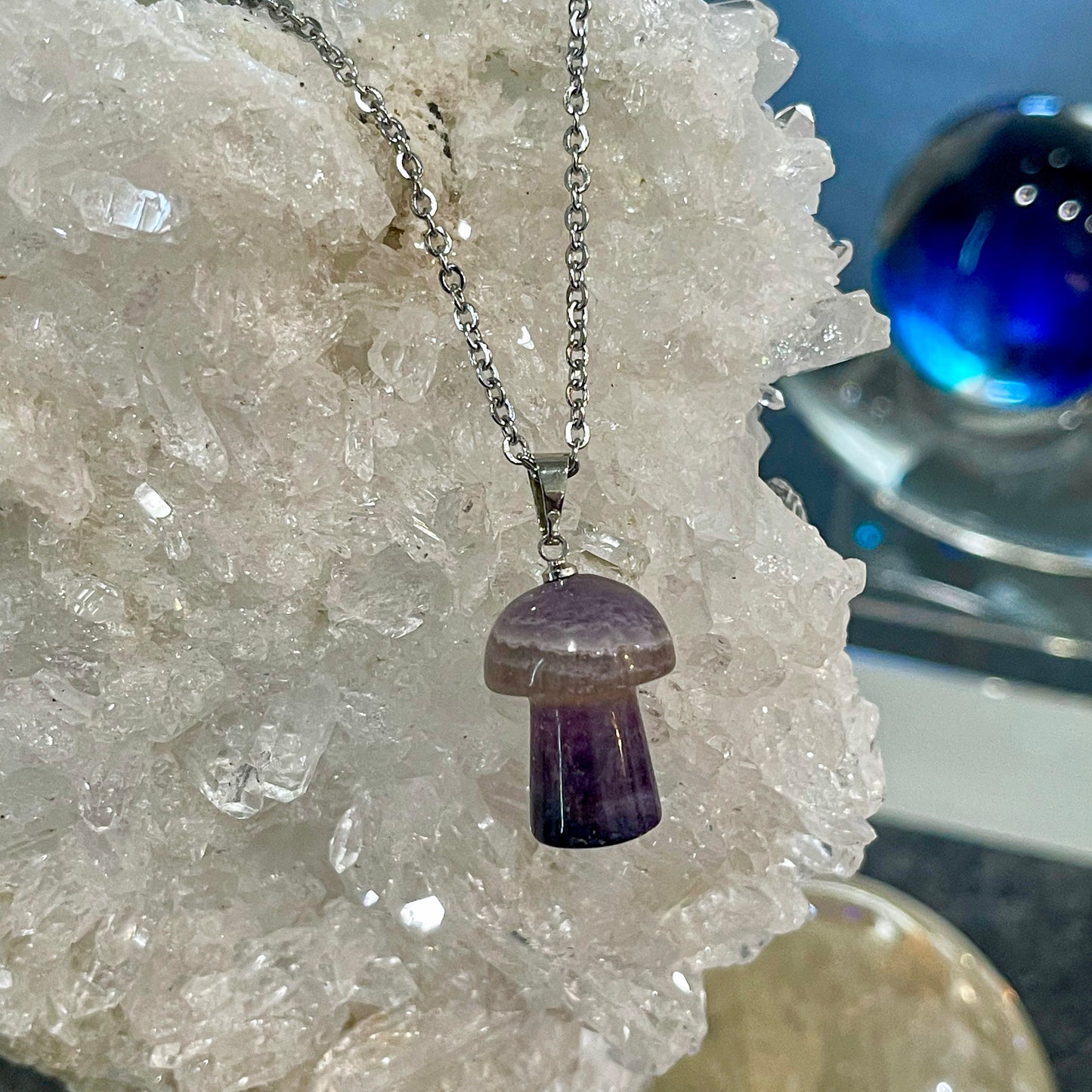 Fluorite Mushroom Necklace