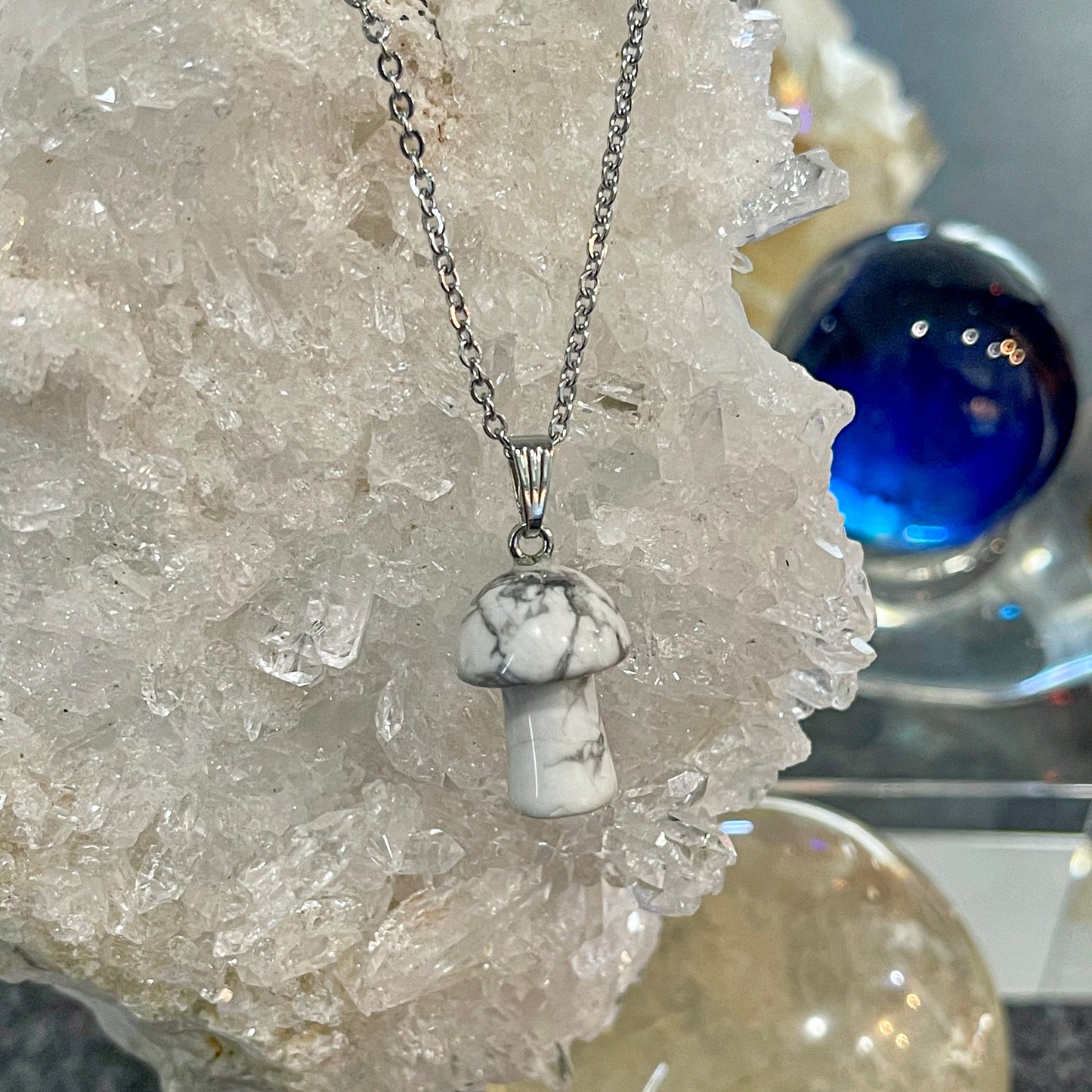 Howlite Mushroom Necklace