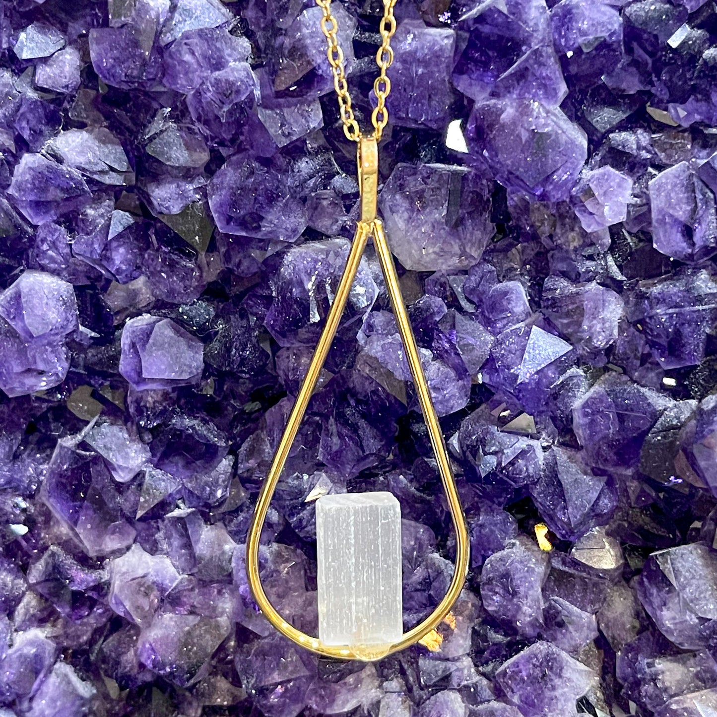 Selenite Necklace (Gold)