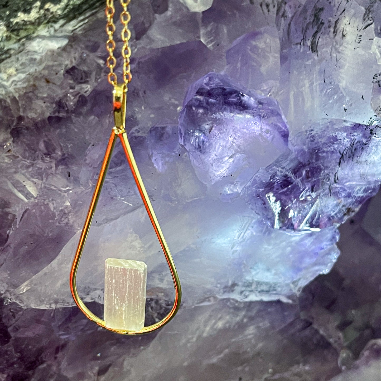 Selenite Necklace (Gold)