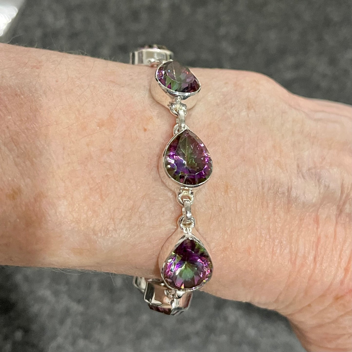 Mystic Quartz Sterling Silver Bracelet