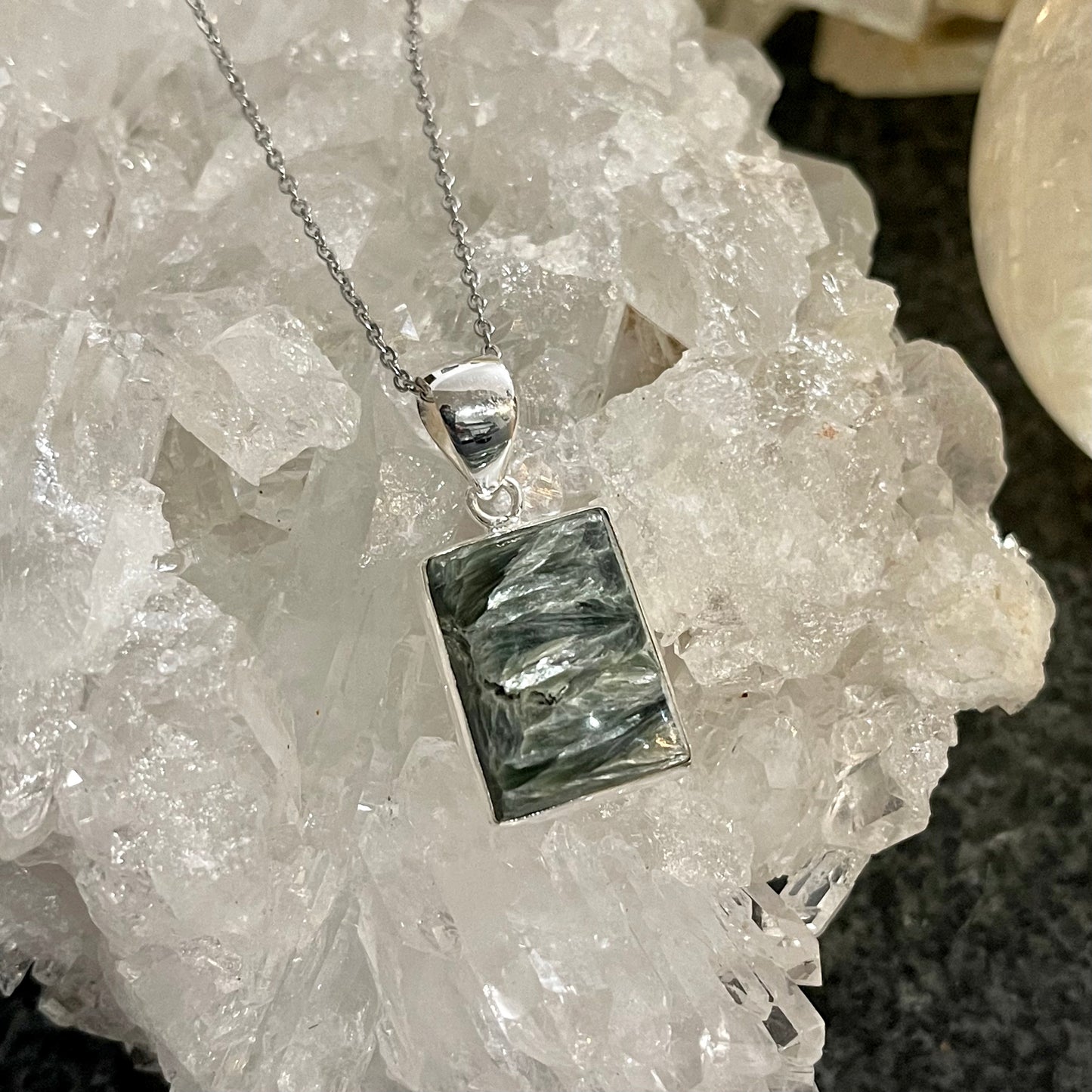 Seraphinite Sterling Silver Necklace