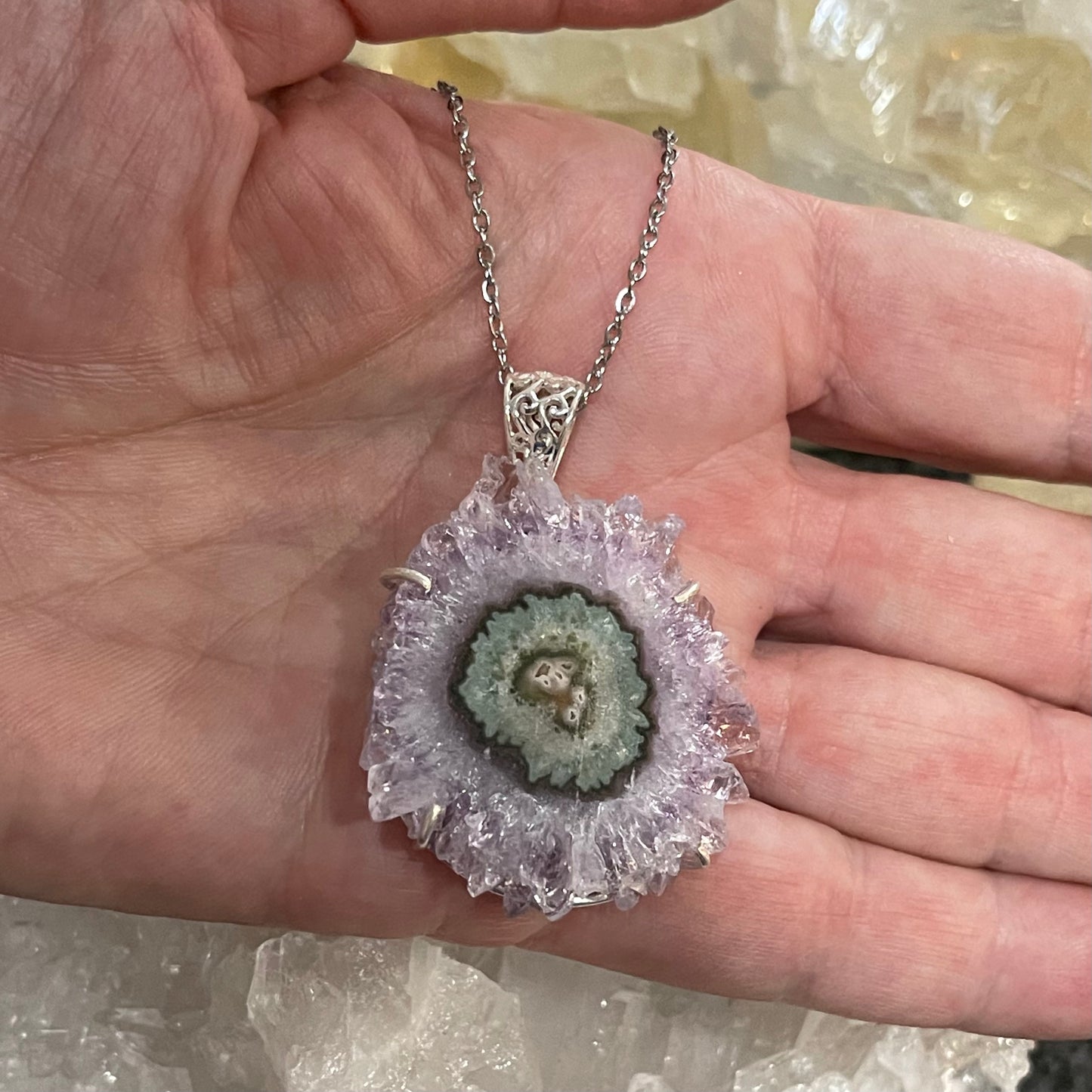 Amethyst Stalactite Sterling Silver Necklace