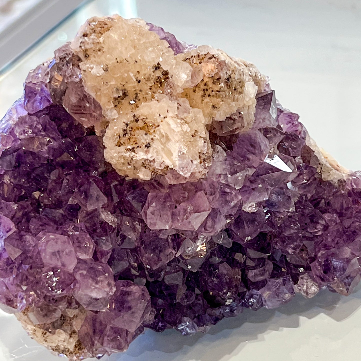 Amethyst Cluster with Calcite