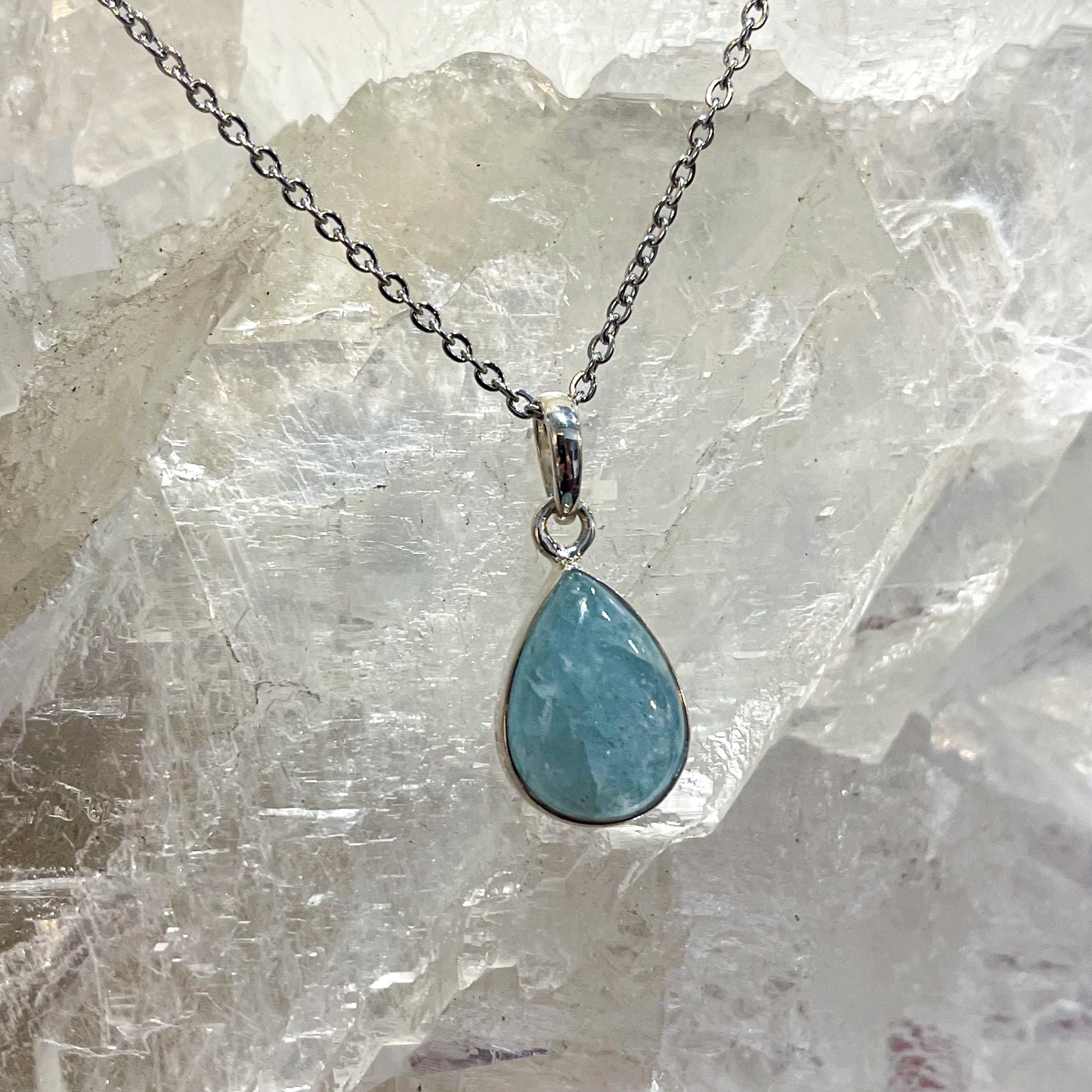 Aquamarine Sterling Silver Necklace