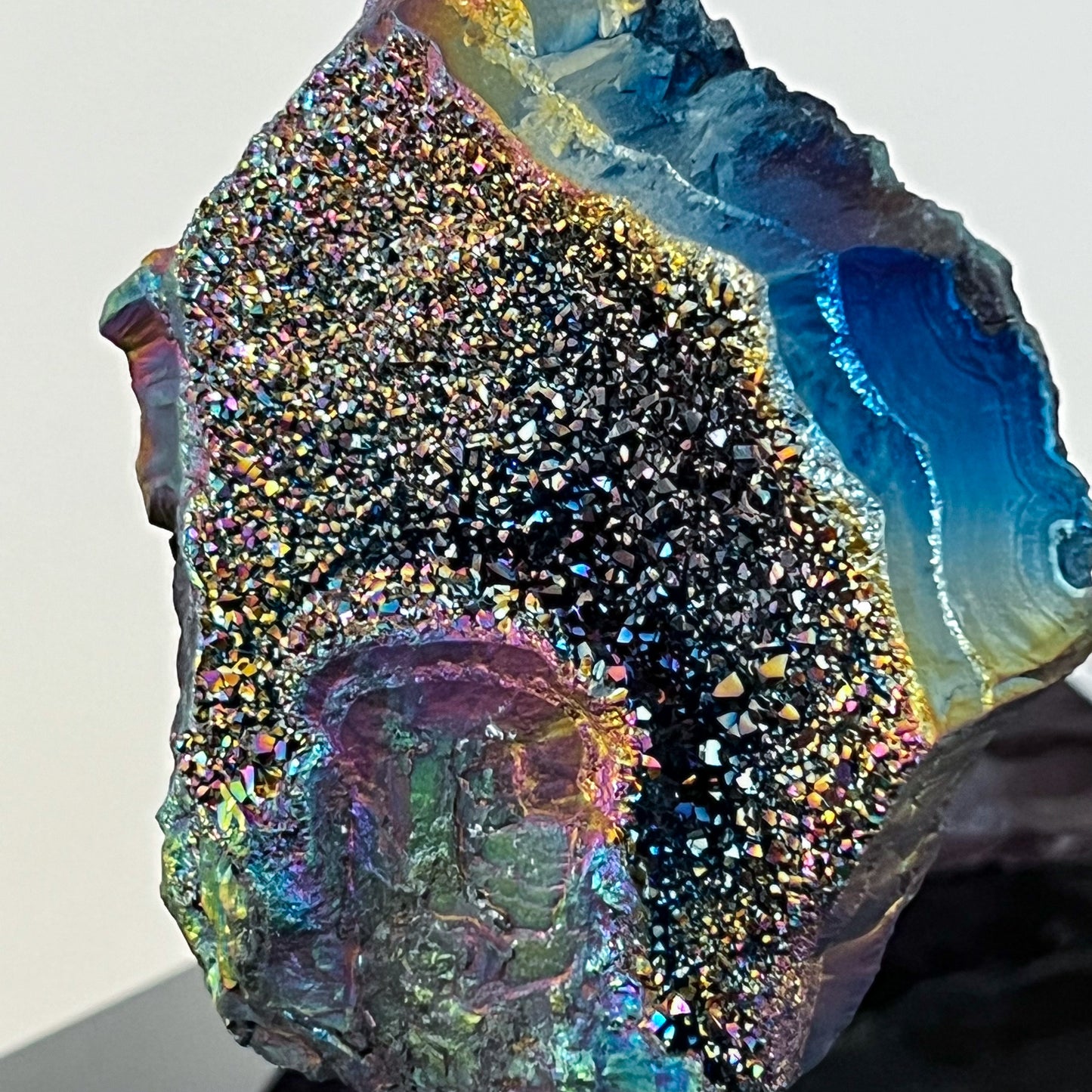 Titanium Aura Amethyst on Stand