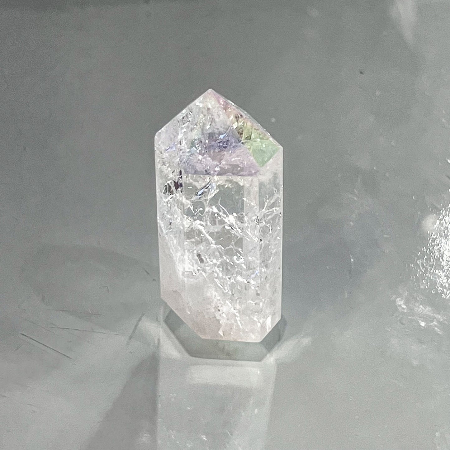 Aura Crackle Quartz Point