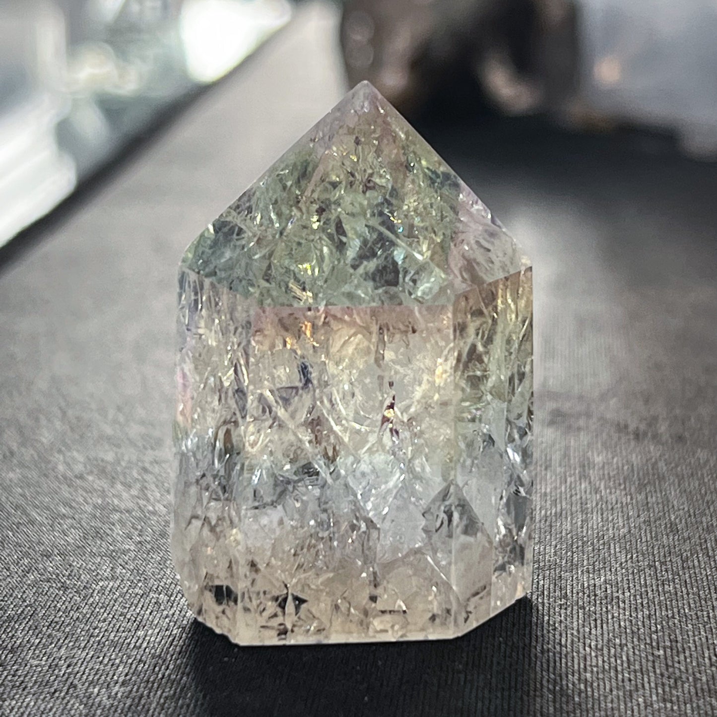 Aura Crackle Quartz Point