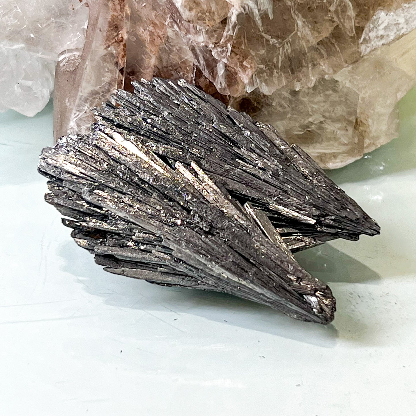 Silver Aura Black Kyanite