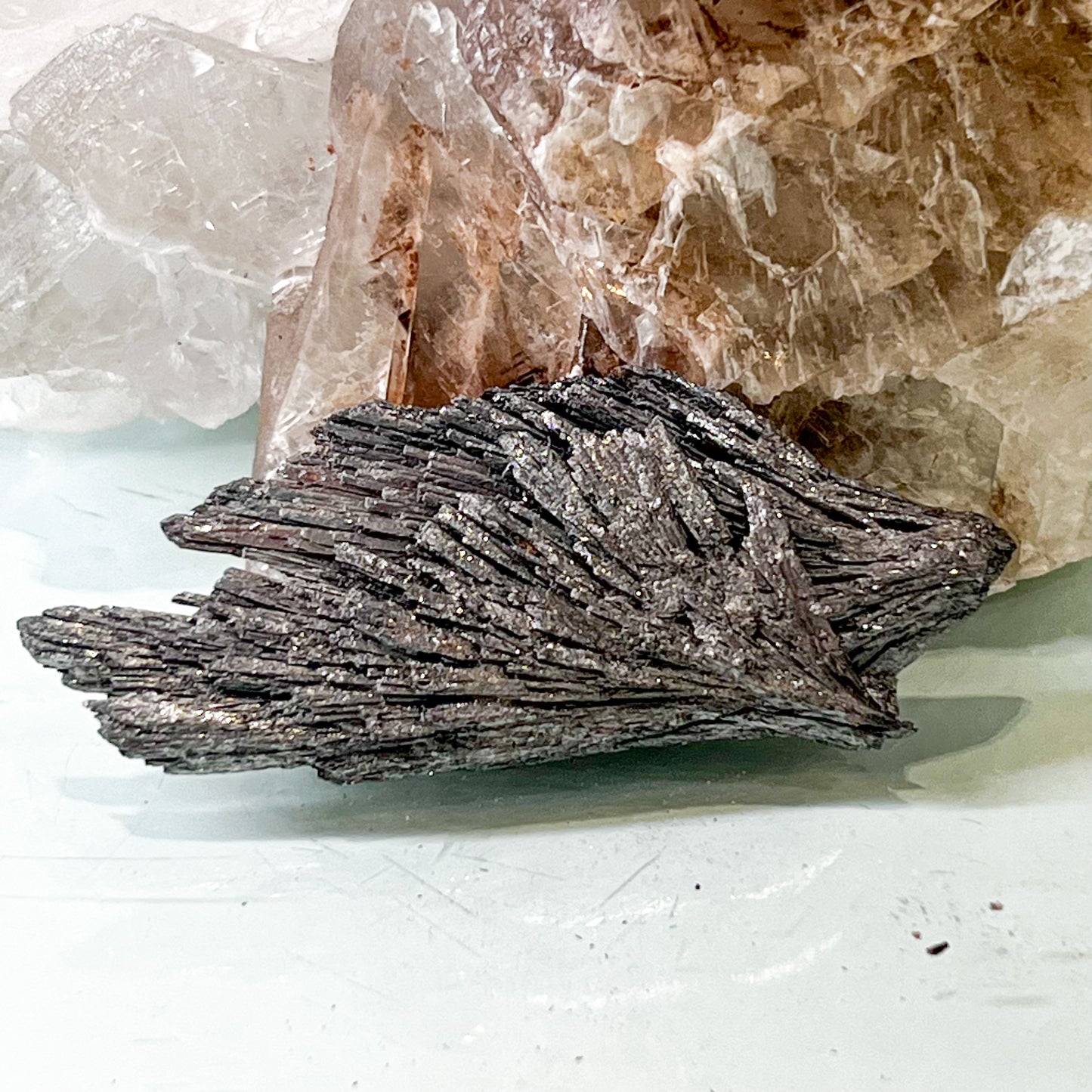 Silver Aura Black Kyanite