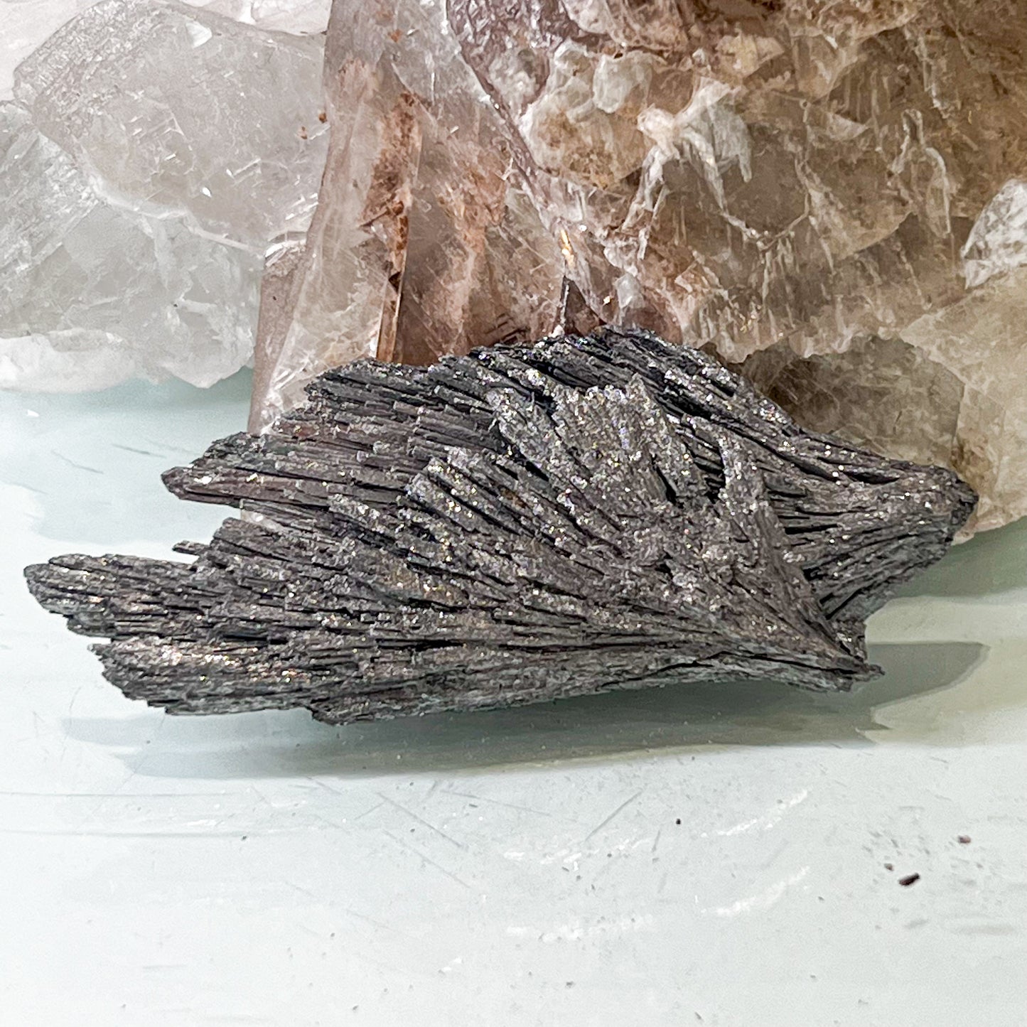 Silver Aura Black Kyanite