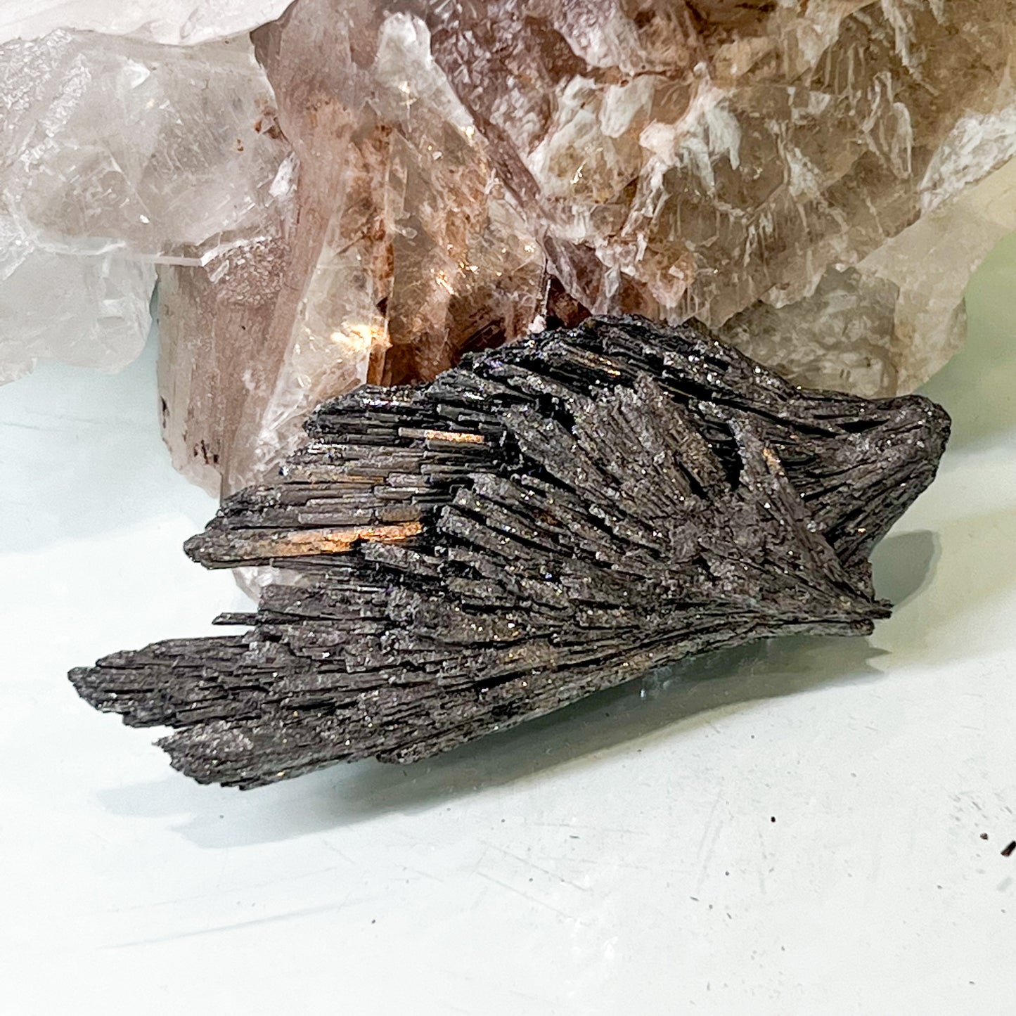 Silver Aura Black Kyanite