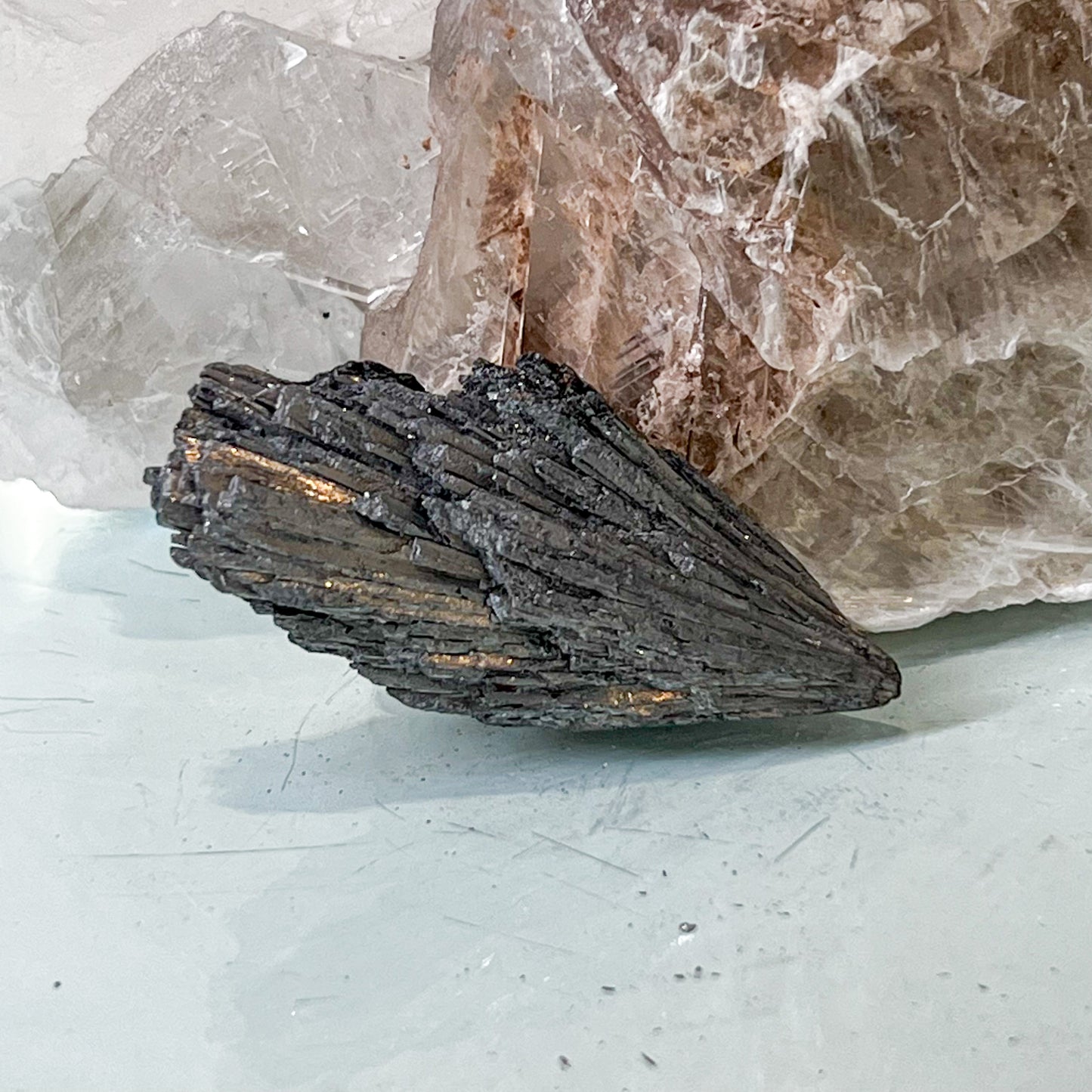 Silver Aura Black Kyanite