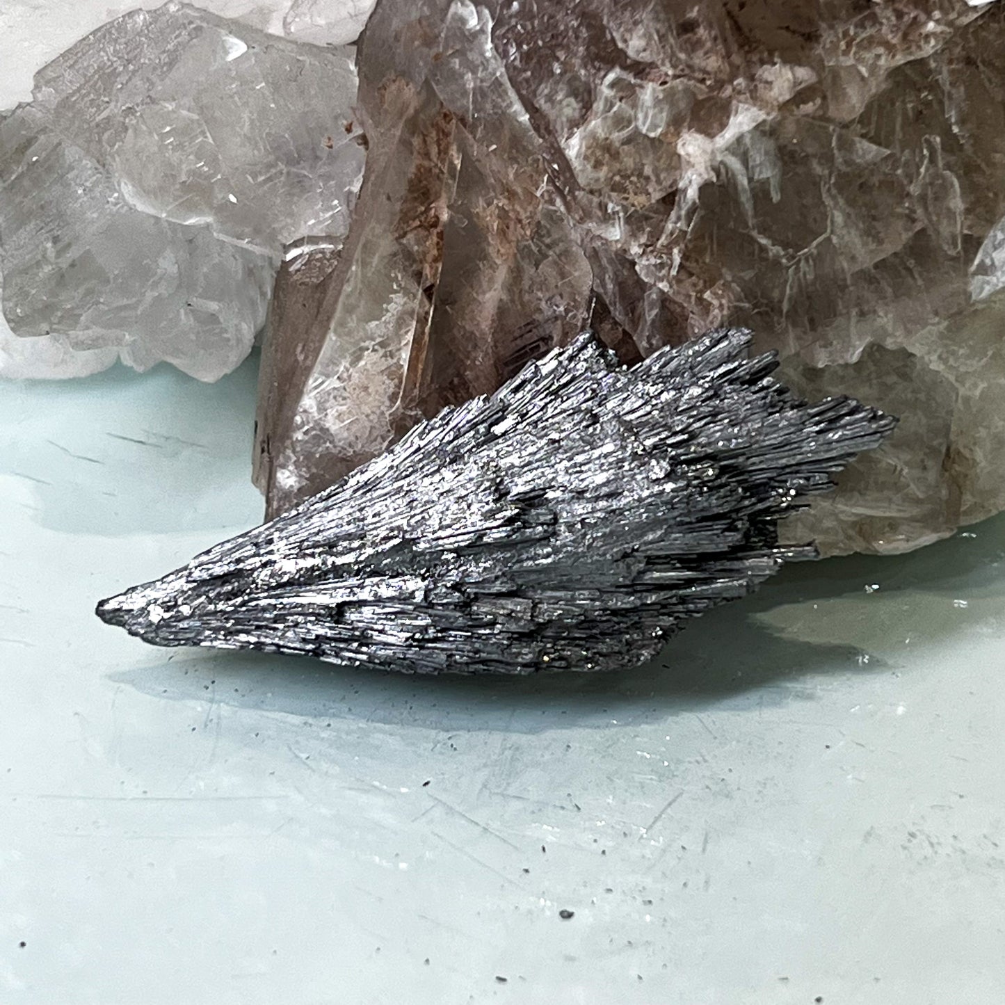 Silver Aura Black Kyanite