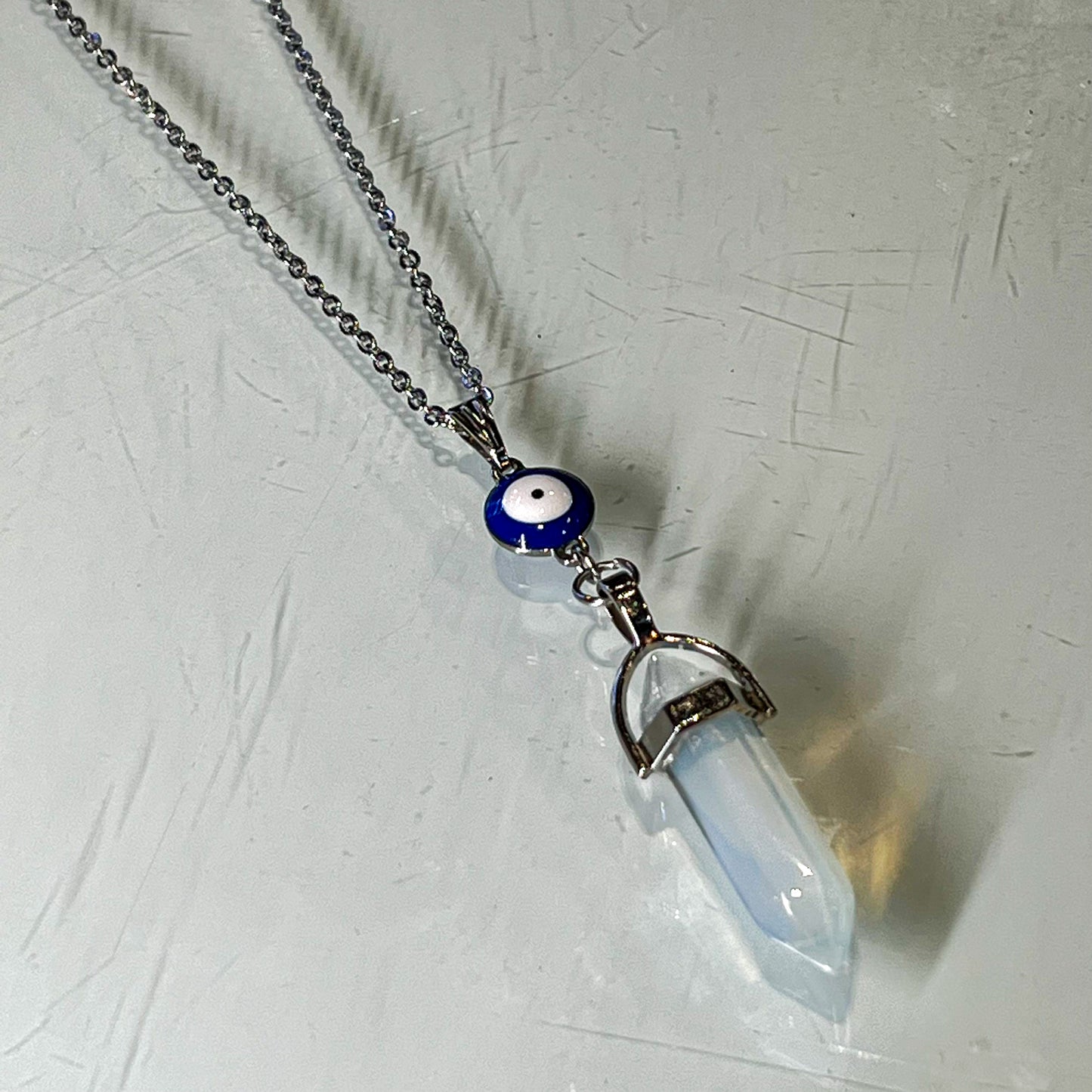 Opalite & Evil Eye Necklace