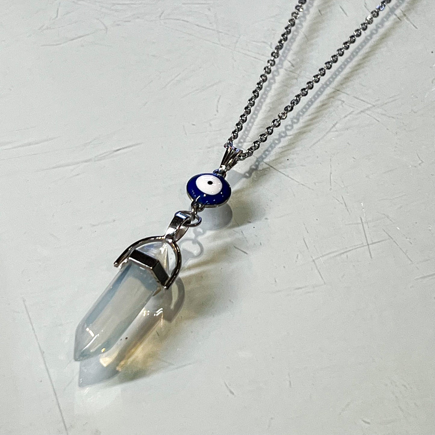 Opalite & Evil Eye Necklace