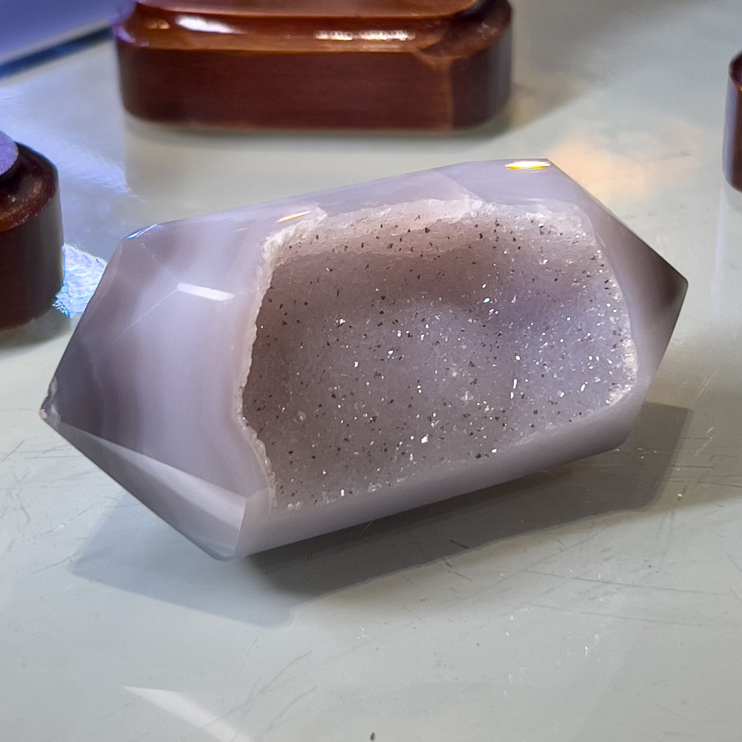 Agate Druzy Double Point