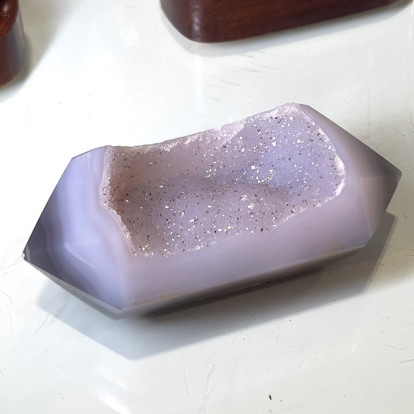 Agate Druzy Double Point