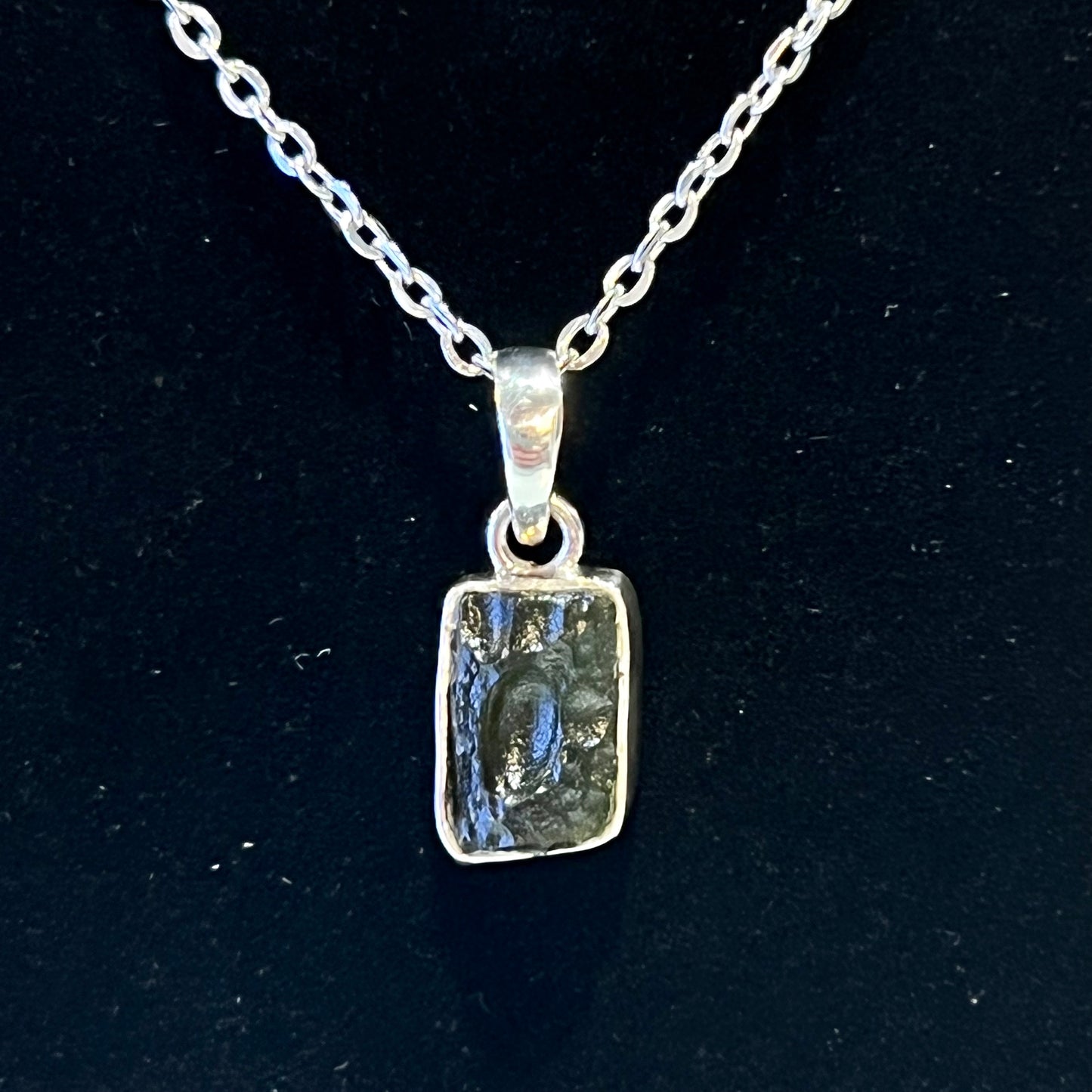 Moldavite Sterling Silver Necklace