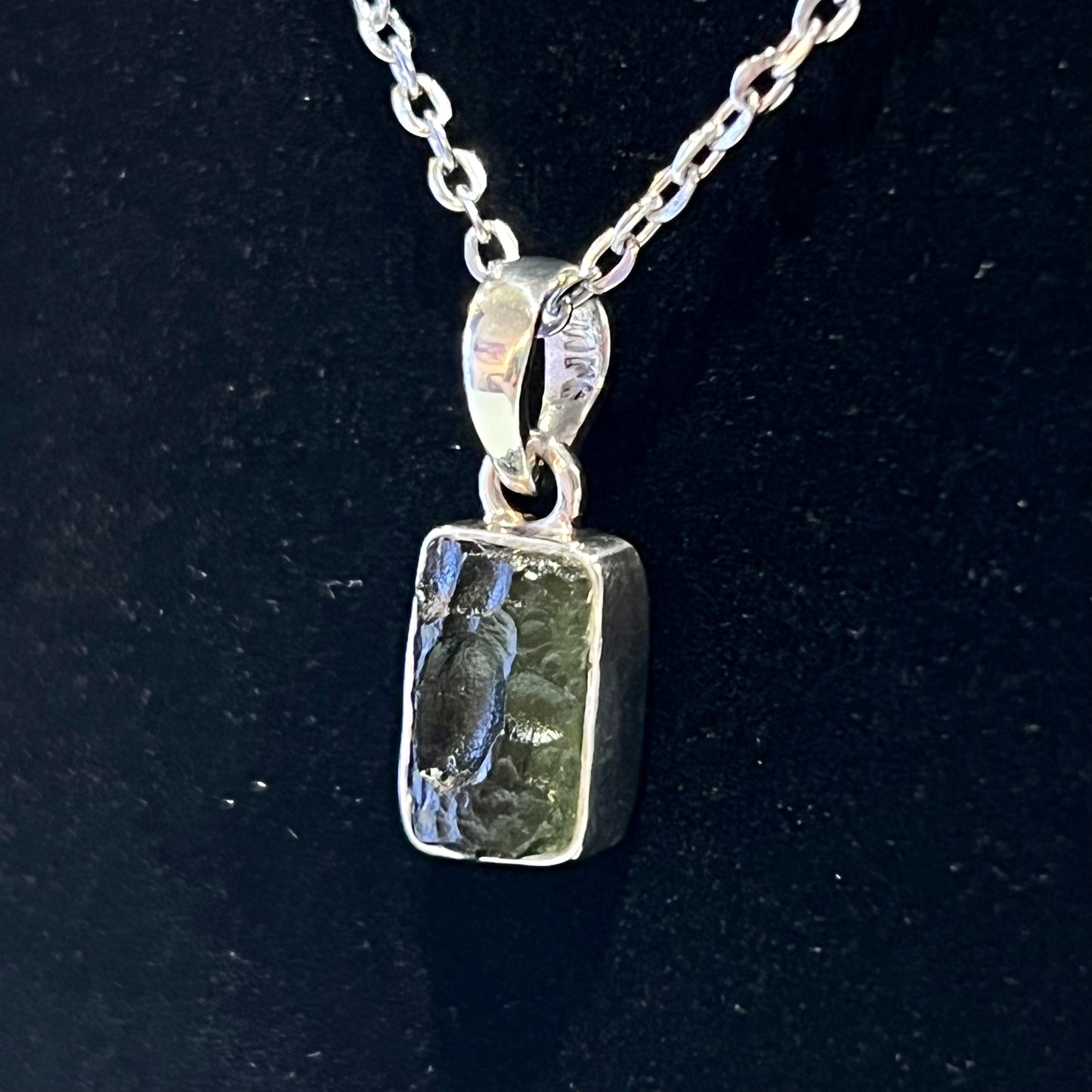 Moldavite Sterling Silver Necklace