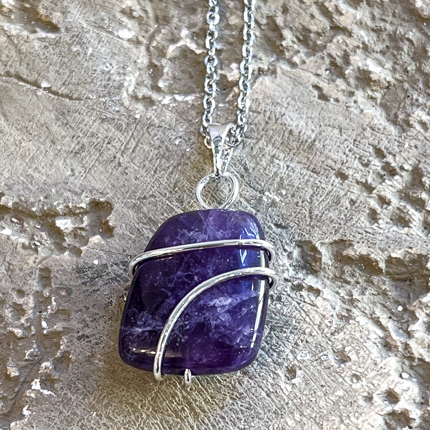 Amethyst Wire Wrap Necklace