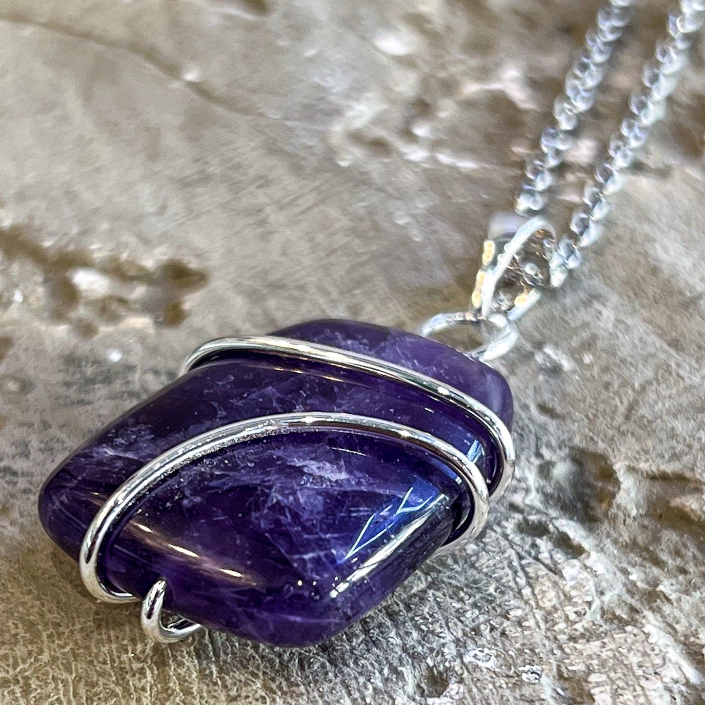 Amethyst Wire Wrap Necklace