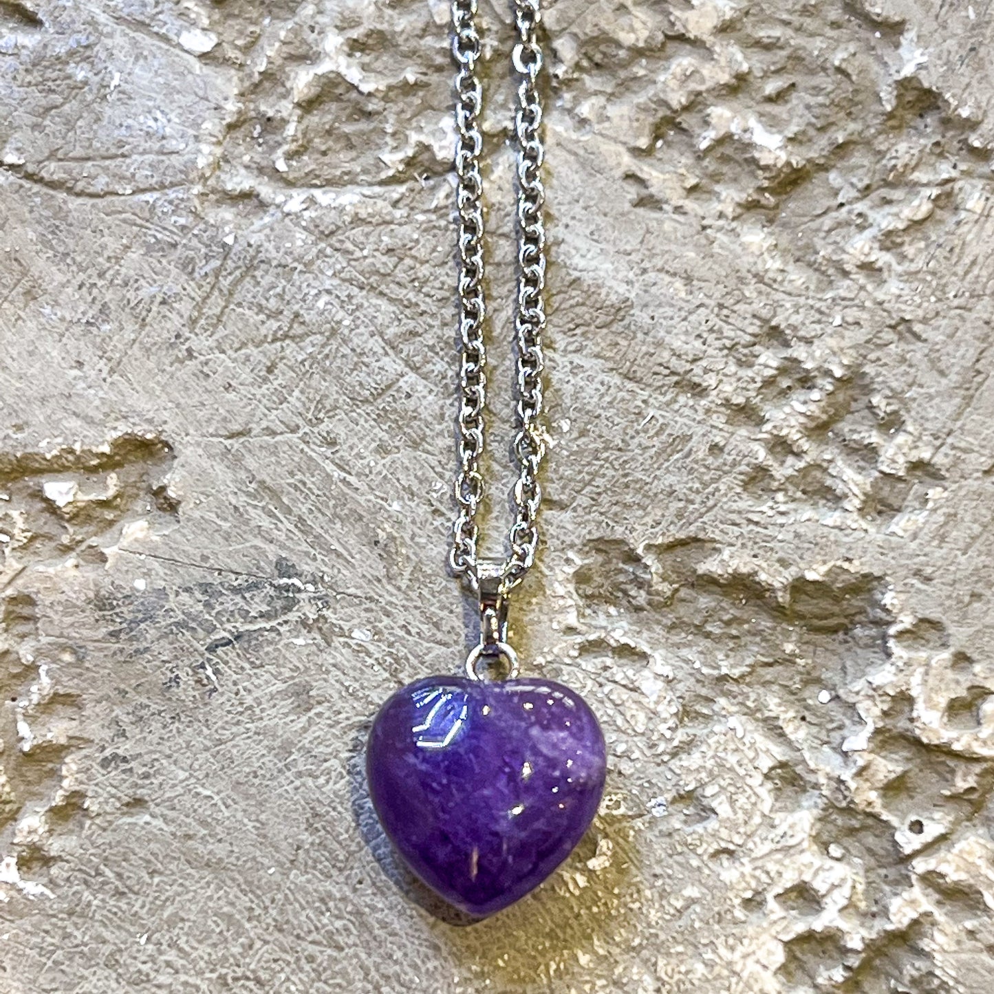 Amethyst Mini Heart Necklace