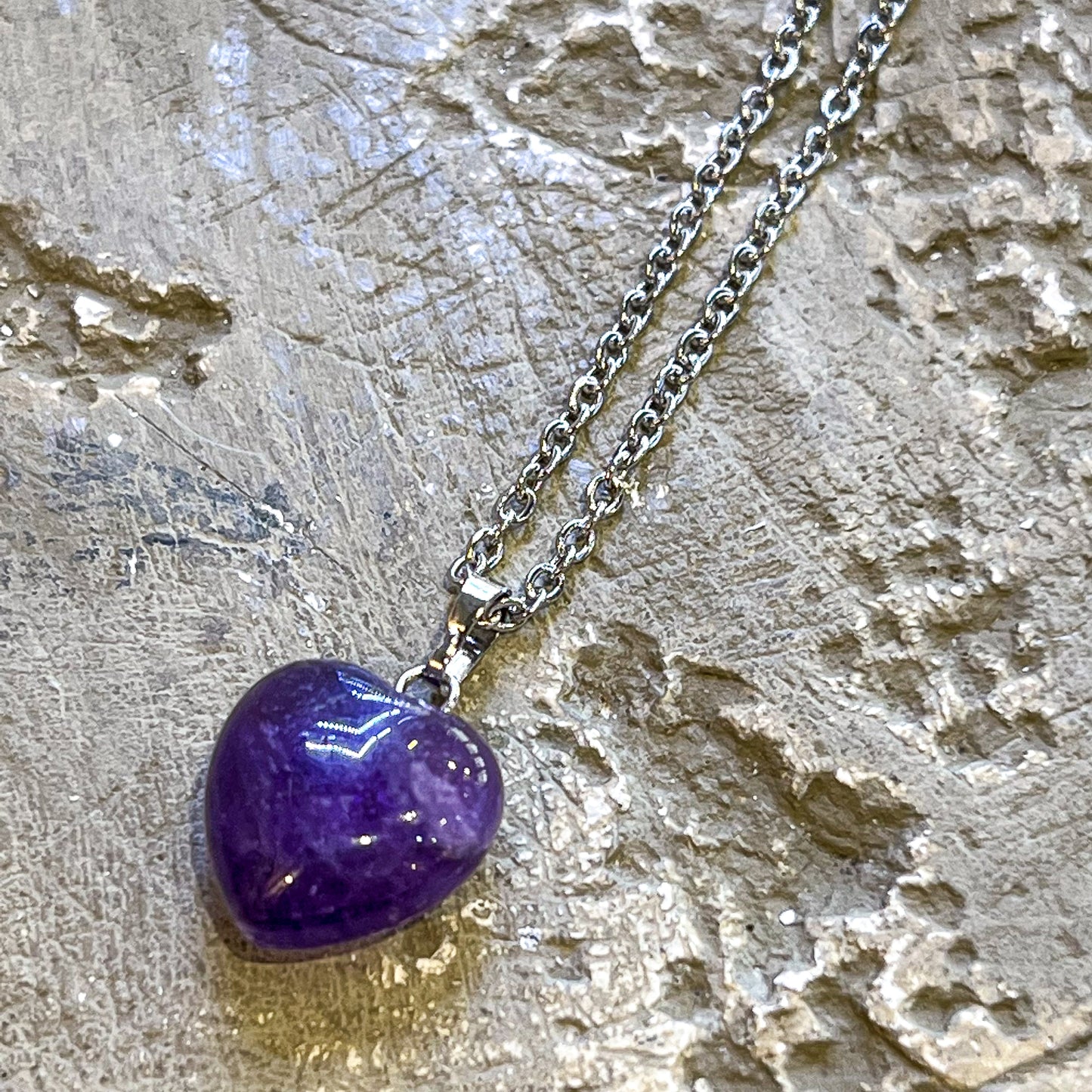 Amethyst Mini Heart Necklace