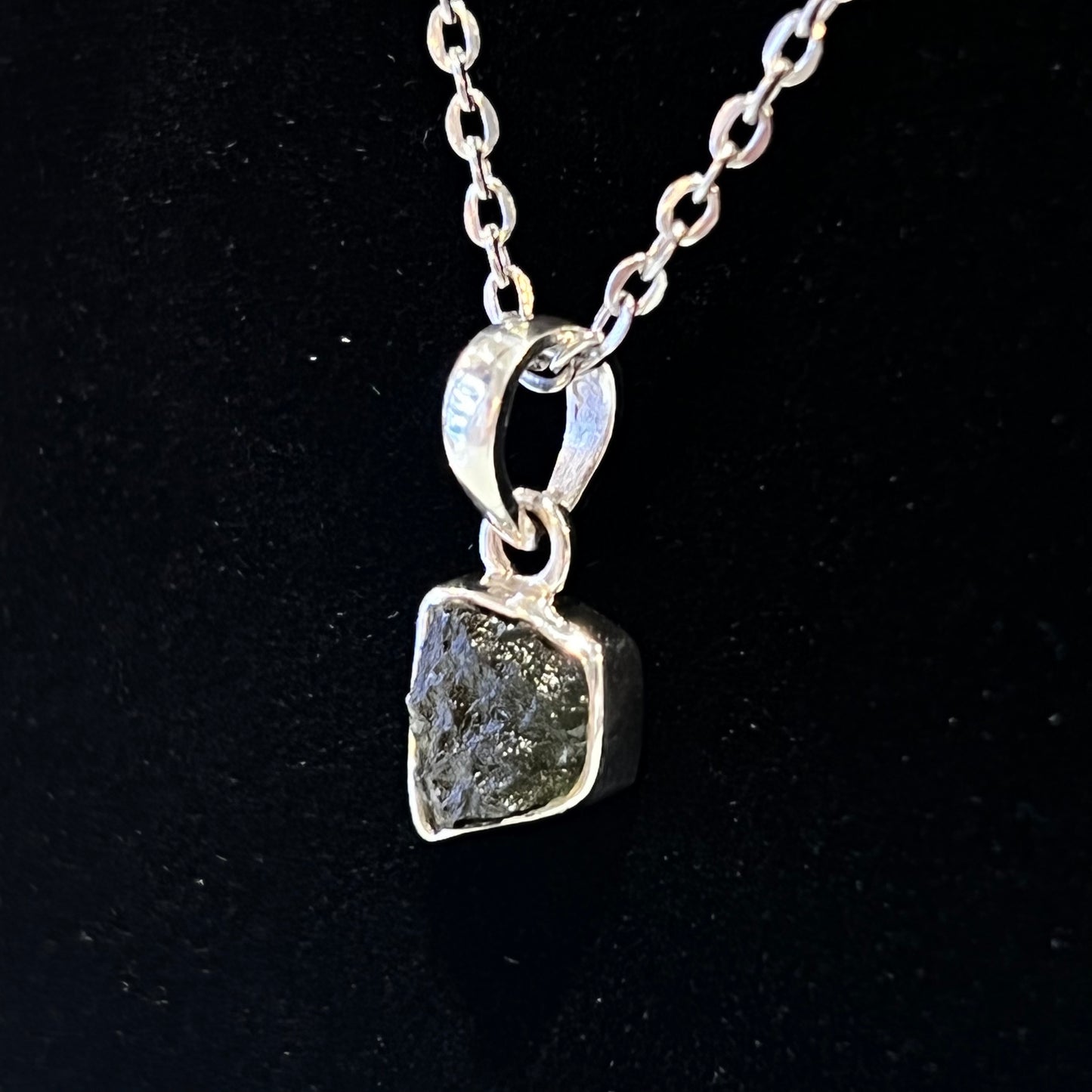 Moldavite Sterling Silver Necklace
