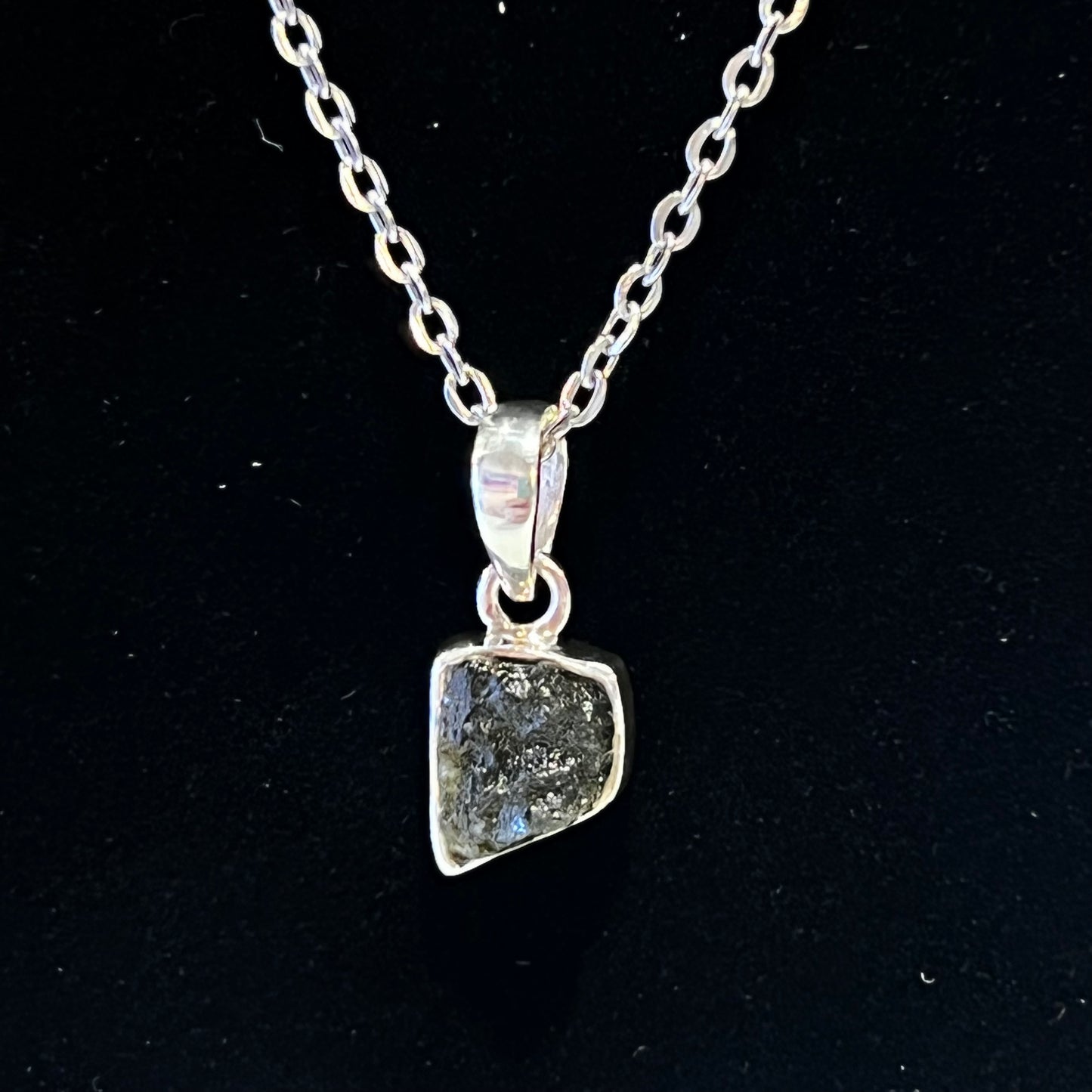 Moldavite Sterling Silver Necklace