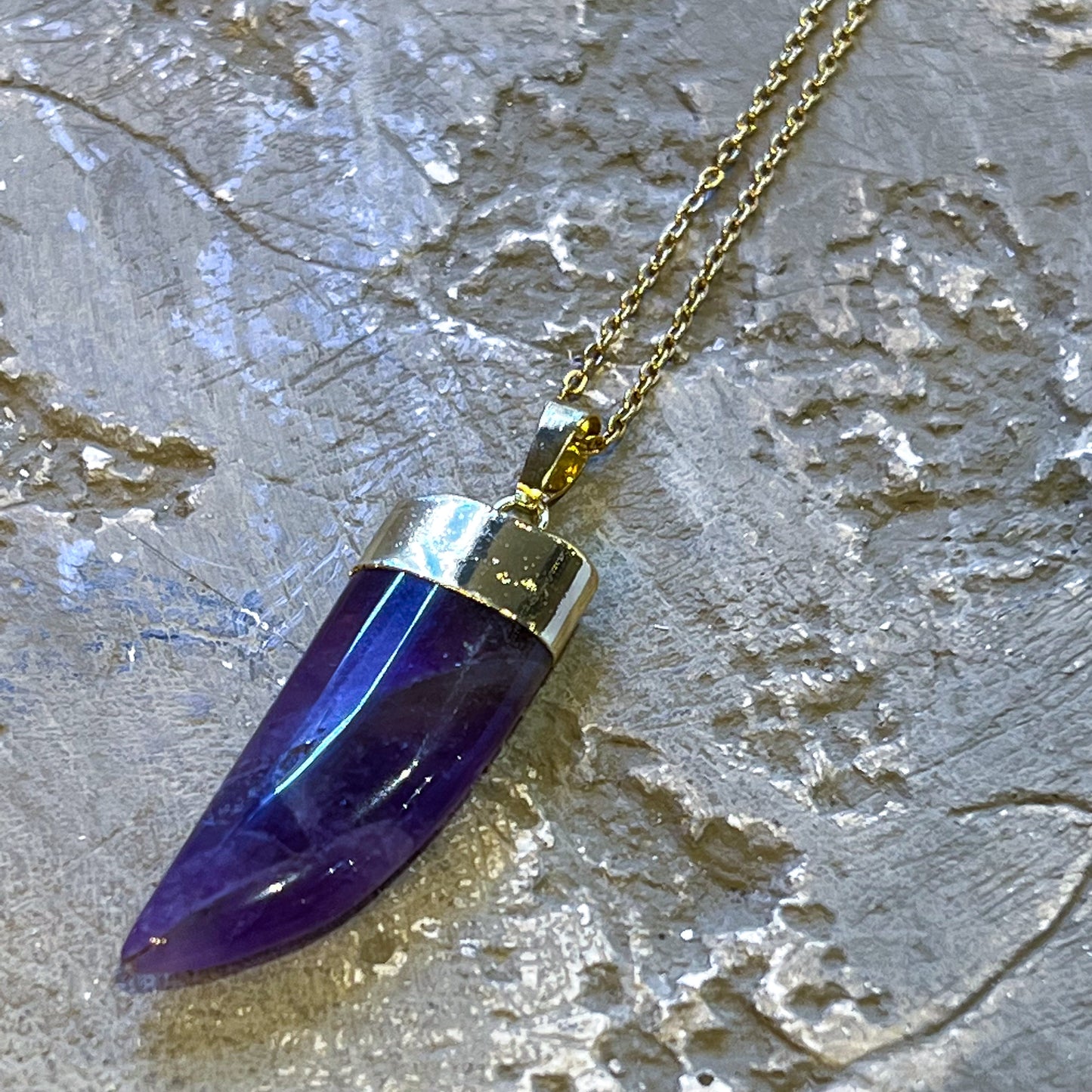 Amethyst Horn Necklace