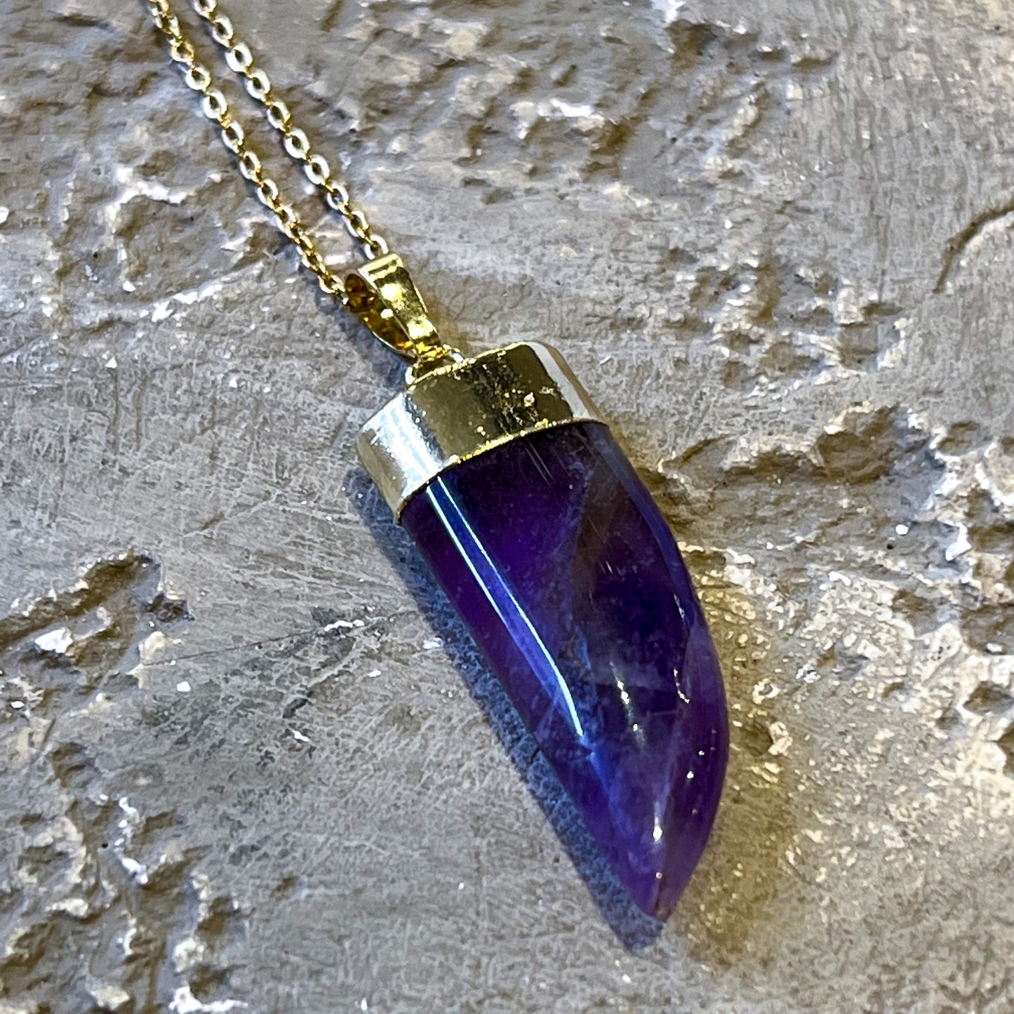 Amethyst Horn Necklace