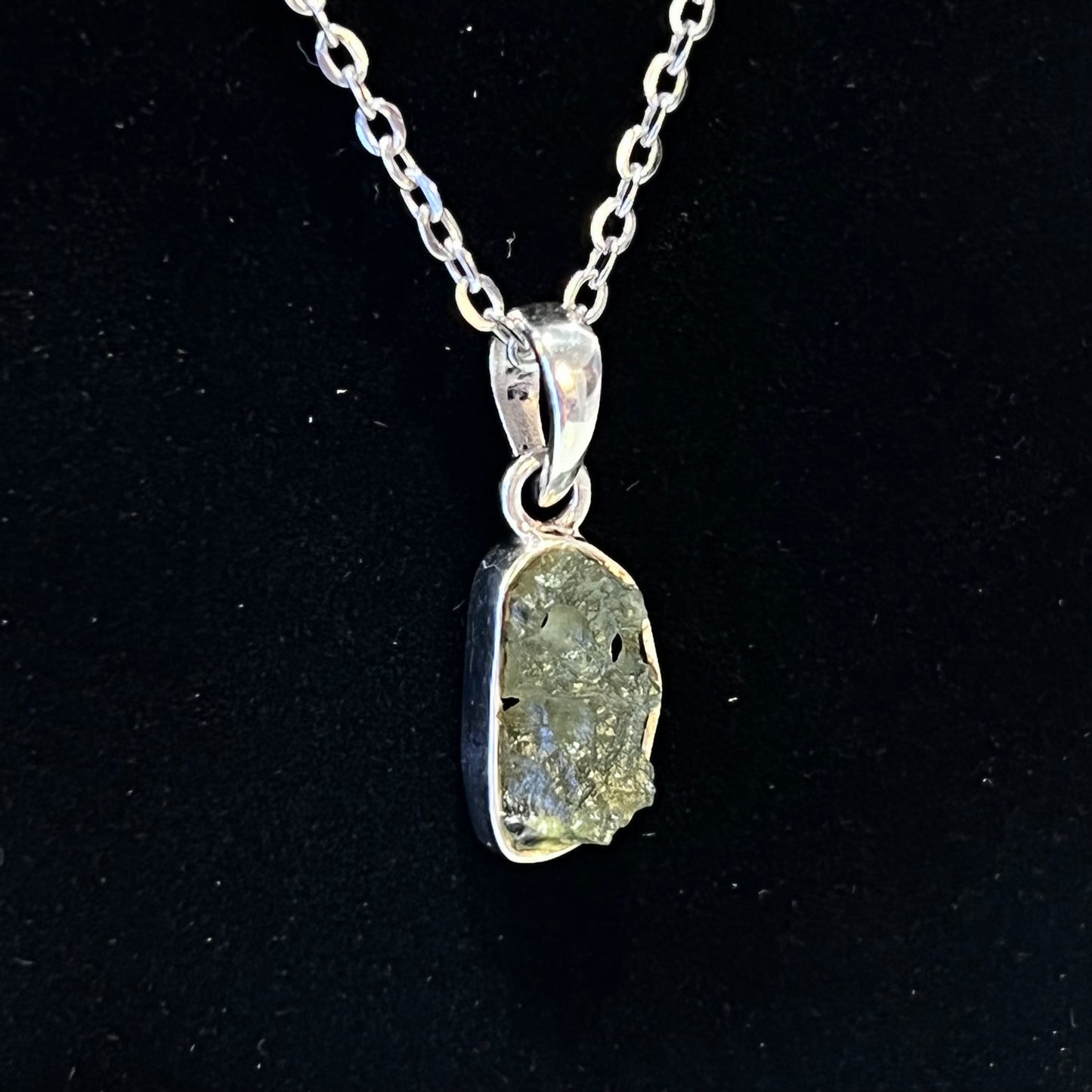 Moldavite Sterling Silver Necklace