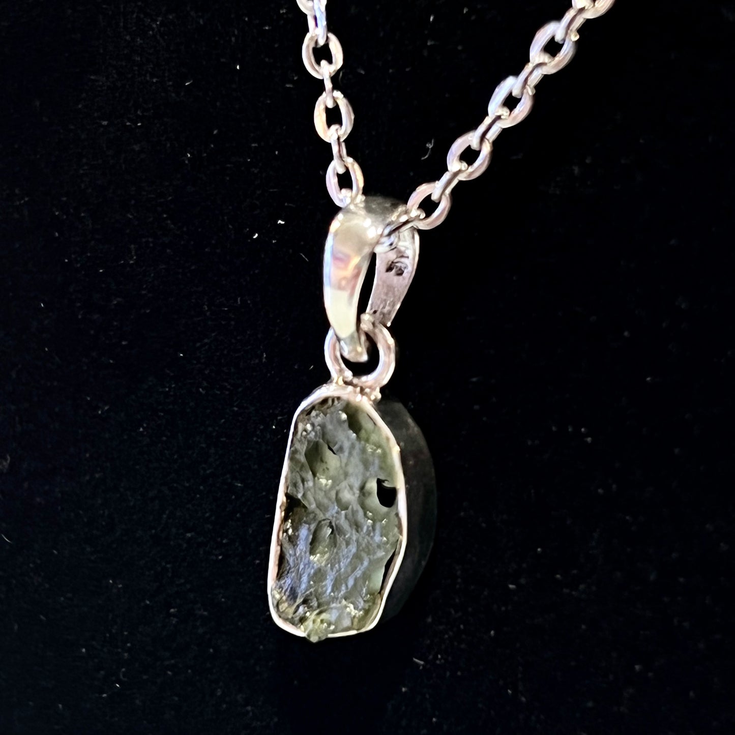 Moldavite Sterling Silver Necklace